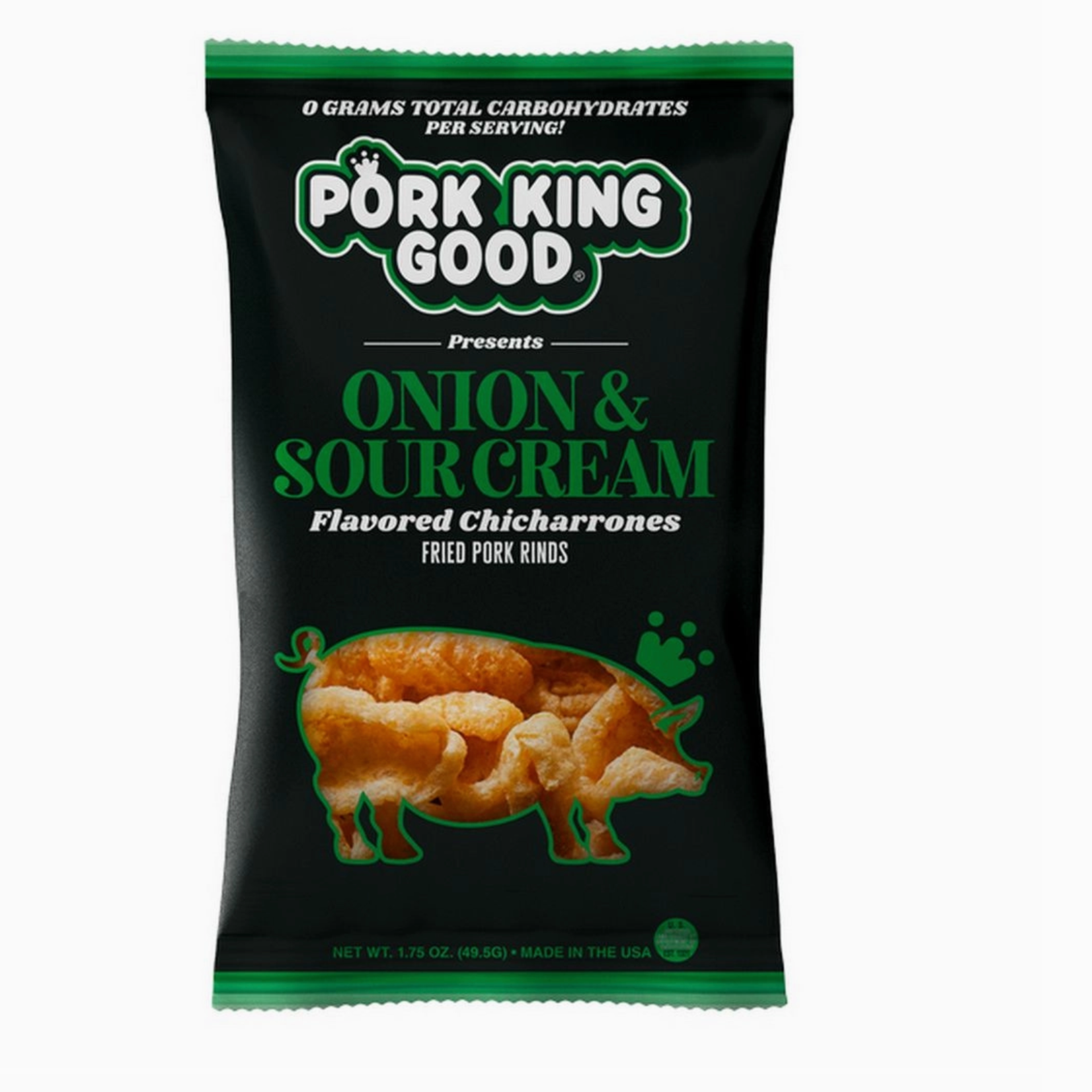 Pork King Good Pork King Good Onion & Sour Cream Pork Rinds  1.75oz Bag