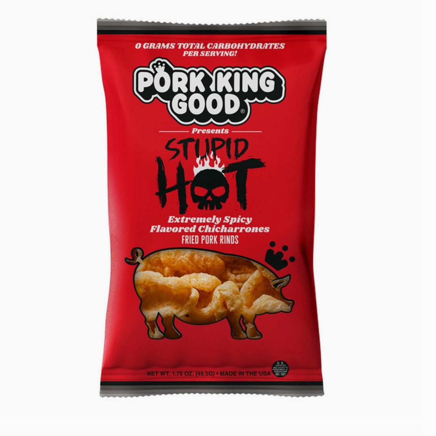 Pork King Good Pork King Good Stupid Hot Pork Pork Rinds  1.75oz Bag