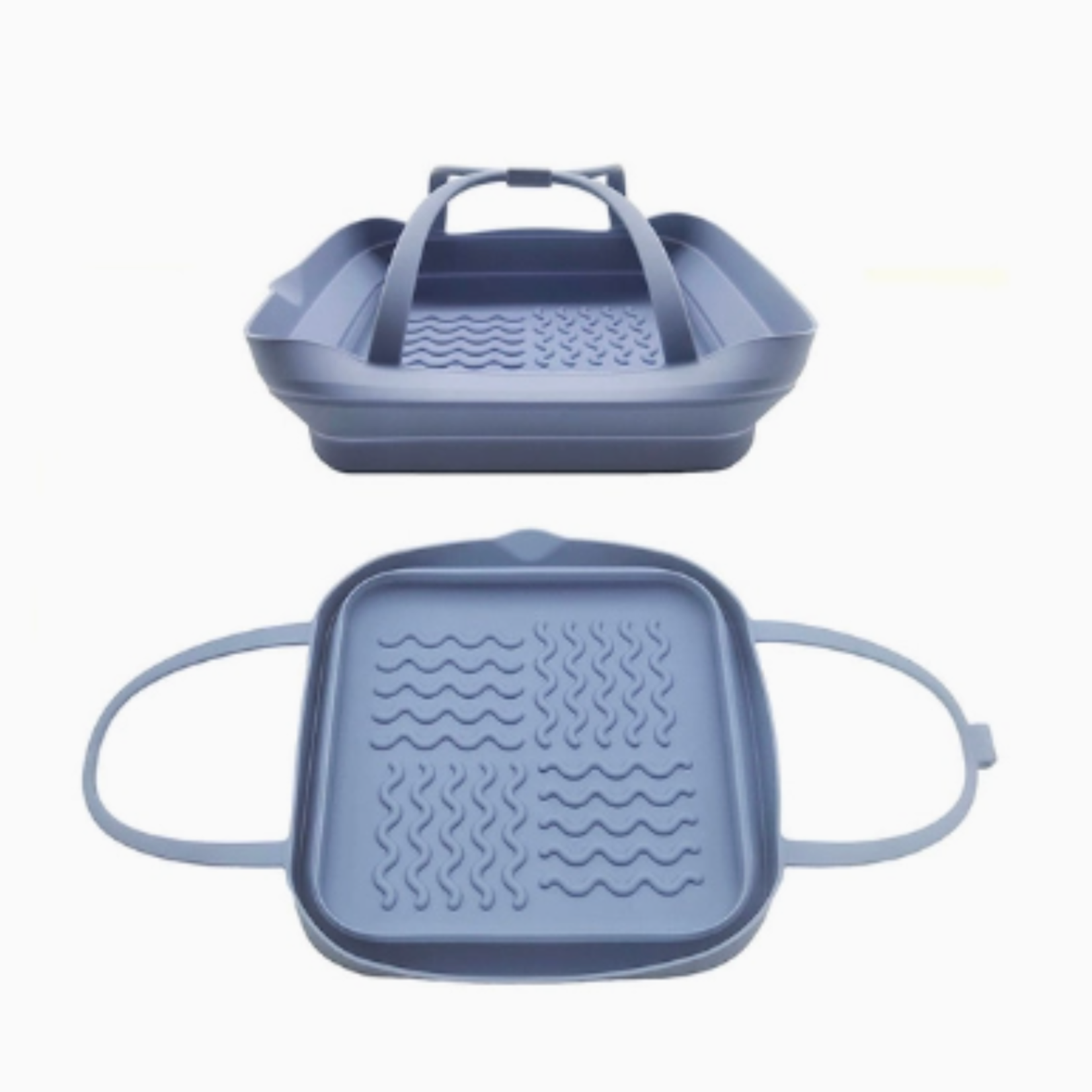 Square Air Fryer Liners 8 inch Basket Silicone Mat With Handle