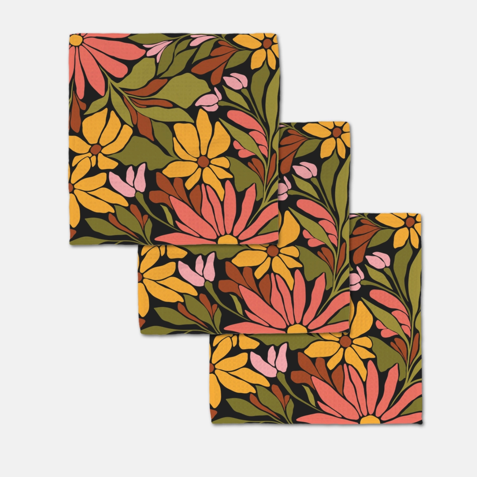Geometry Geometry Blooming Black Luxe Washcloth Set