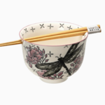 Urban Tokyo 18oz 5"D Donburi Bowl With Chopsticks Set Dragonfly