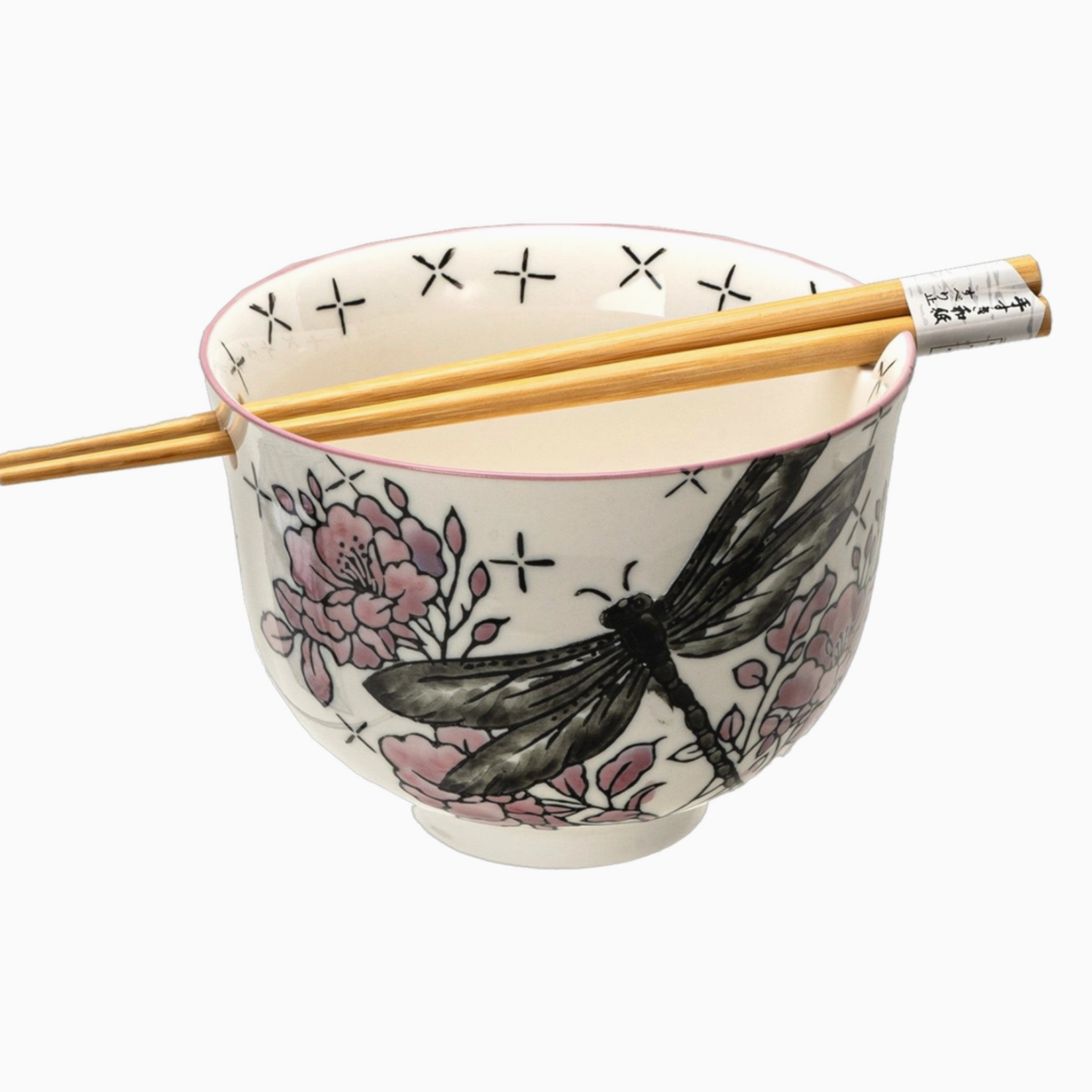 Urban Tokyo 18oz 5"D Donburi Bowl With Chopsticks Set Dragonfly