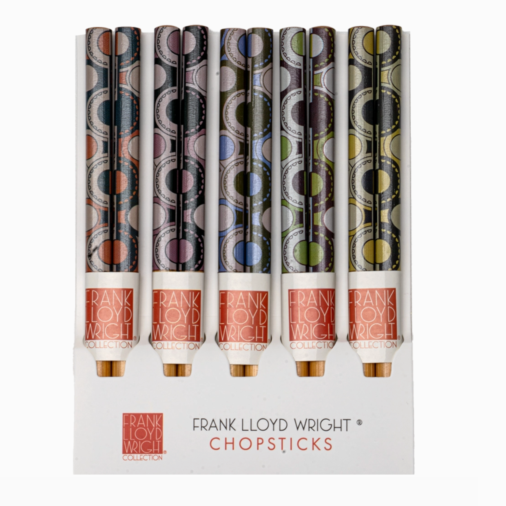 Urban Tokyo 5 Piece Chopsticks Set Frank Lloyd Wright Imperial Hotel Oya Carving w/ Gift Box