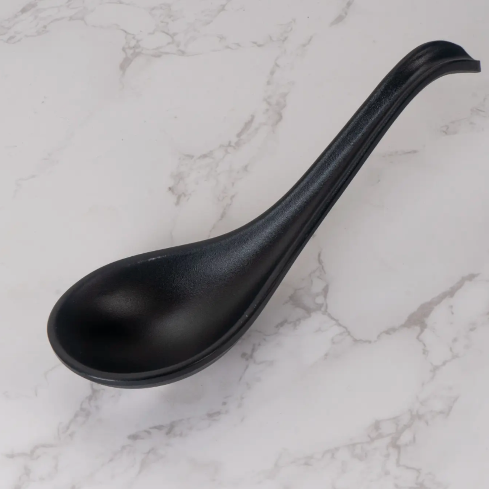 Urban Tokyo Matte Black Melamine 6 Inch Length Curved Soup Spoon