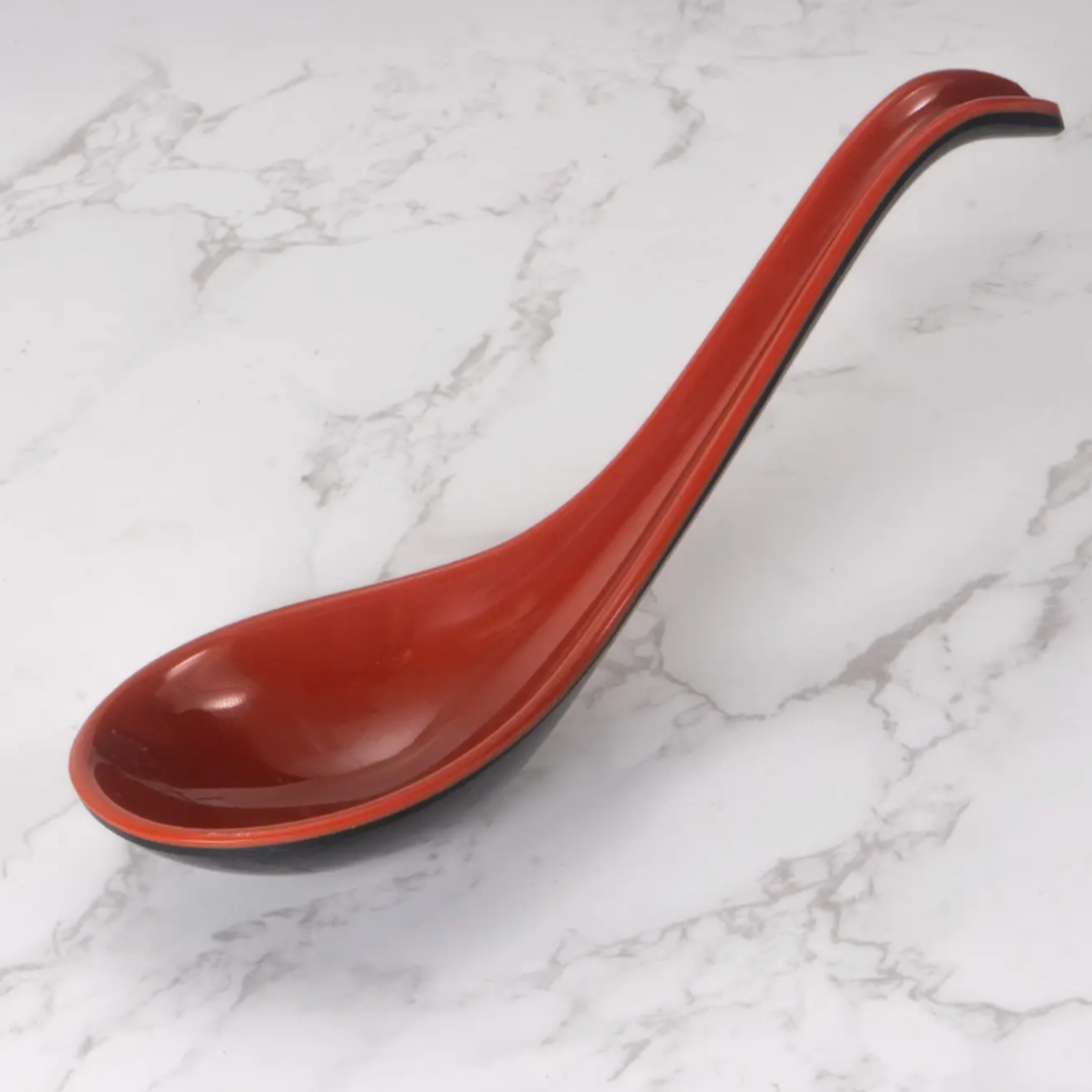 Urban Tokyo Red Black Melamine 6 Inch Length Curved Soup Spoon