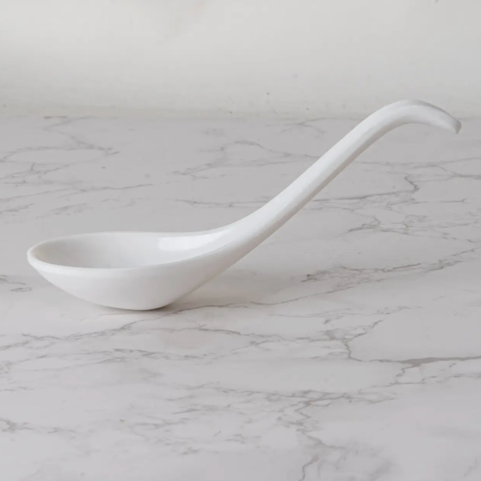 Urban Tokyo White Melamine 6 Inch Length Curved Soup Spoon