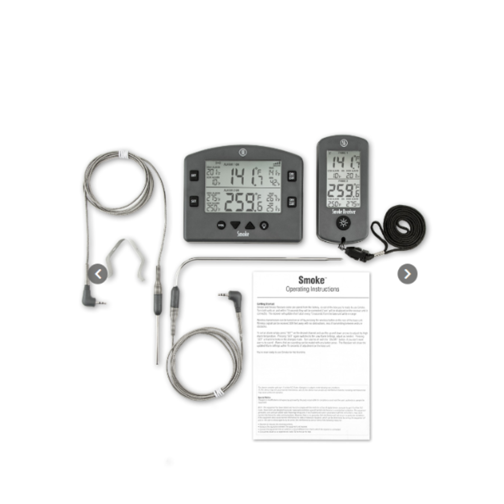 Smoke® Remote BBQ Alarm Thermometer, Charcoal