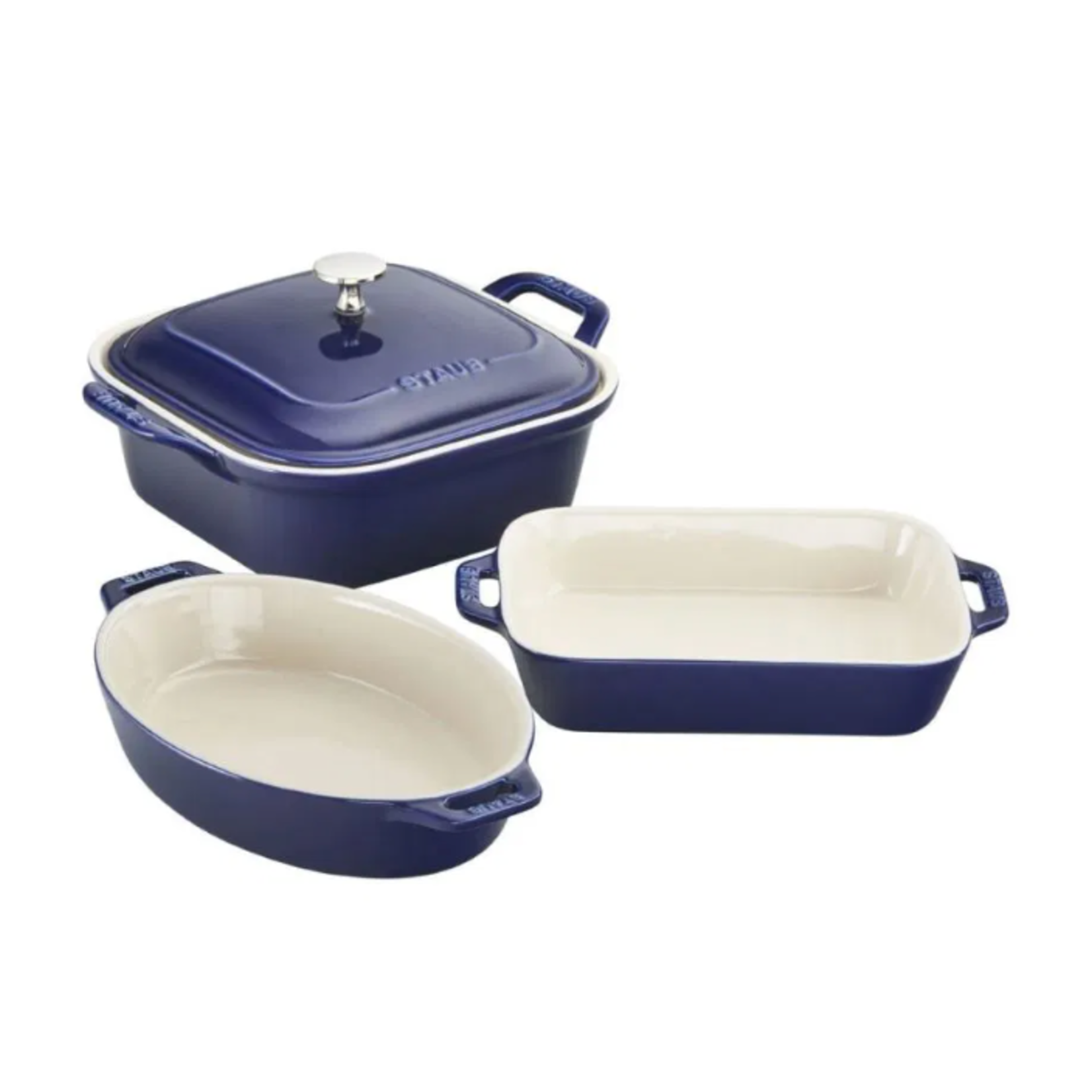 Staub Ceramic Baking Dish Set/4 Dark Blue (Liz Allen & Adam Krzewinski Registry)