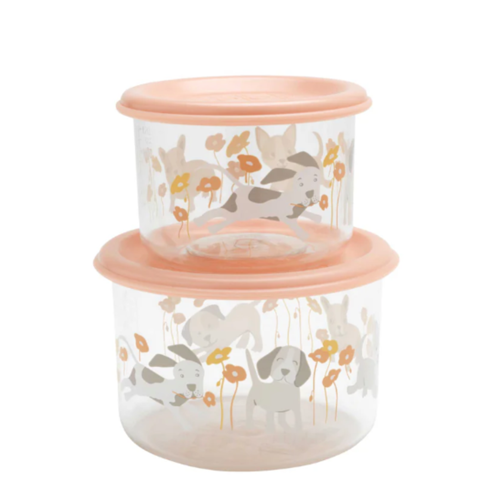 ORE Originals Good Lunch® Snack Container Set of 2 Small Puppies & Poppies