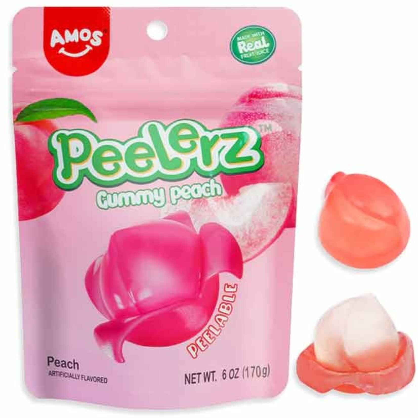 AMOS PEELERZ GUMMY PEACH PEG BAG