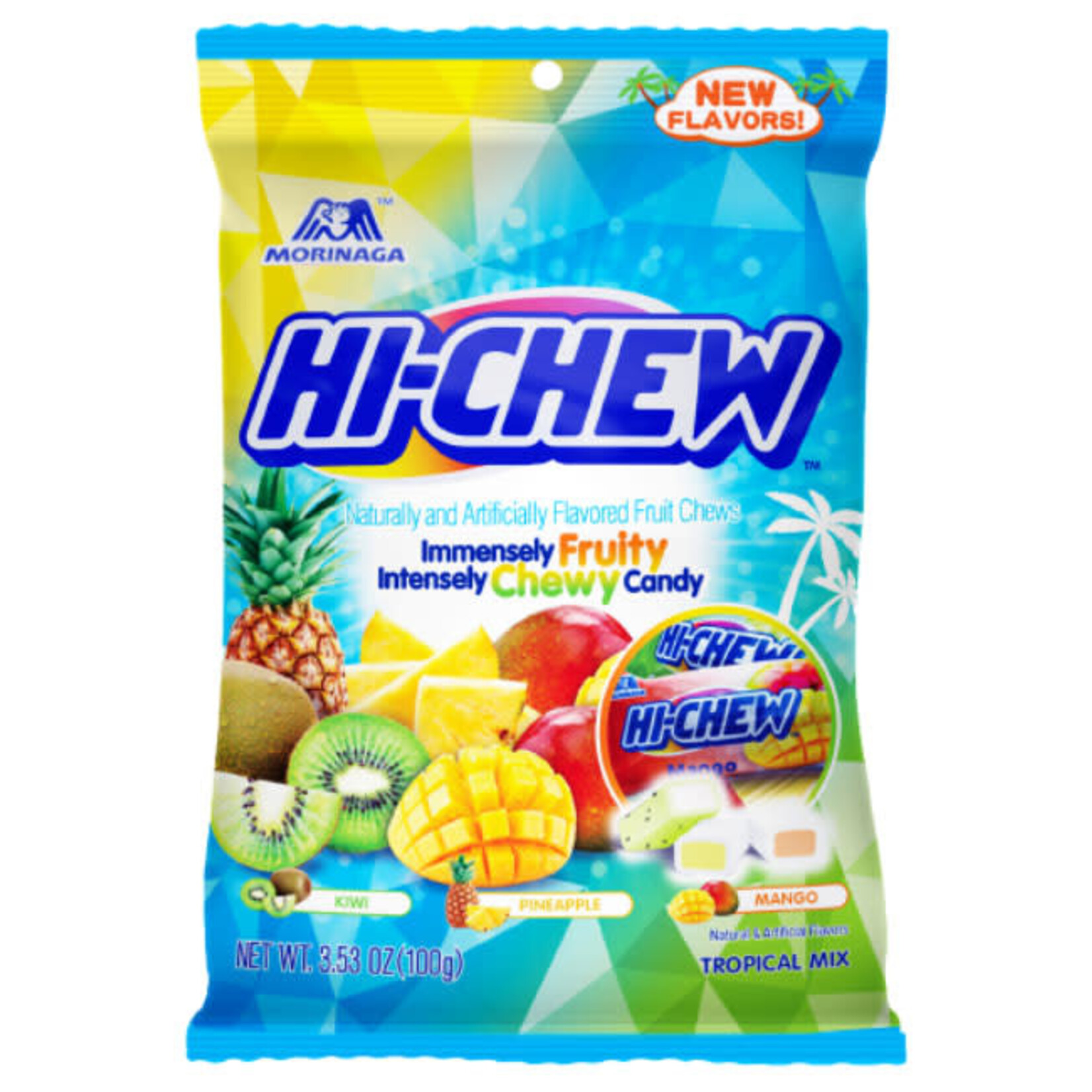 HI-CHEW PEG BAG - TROPICAL MIX (KIWI, PINEAPPLE, MANGO)