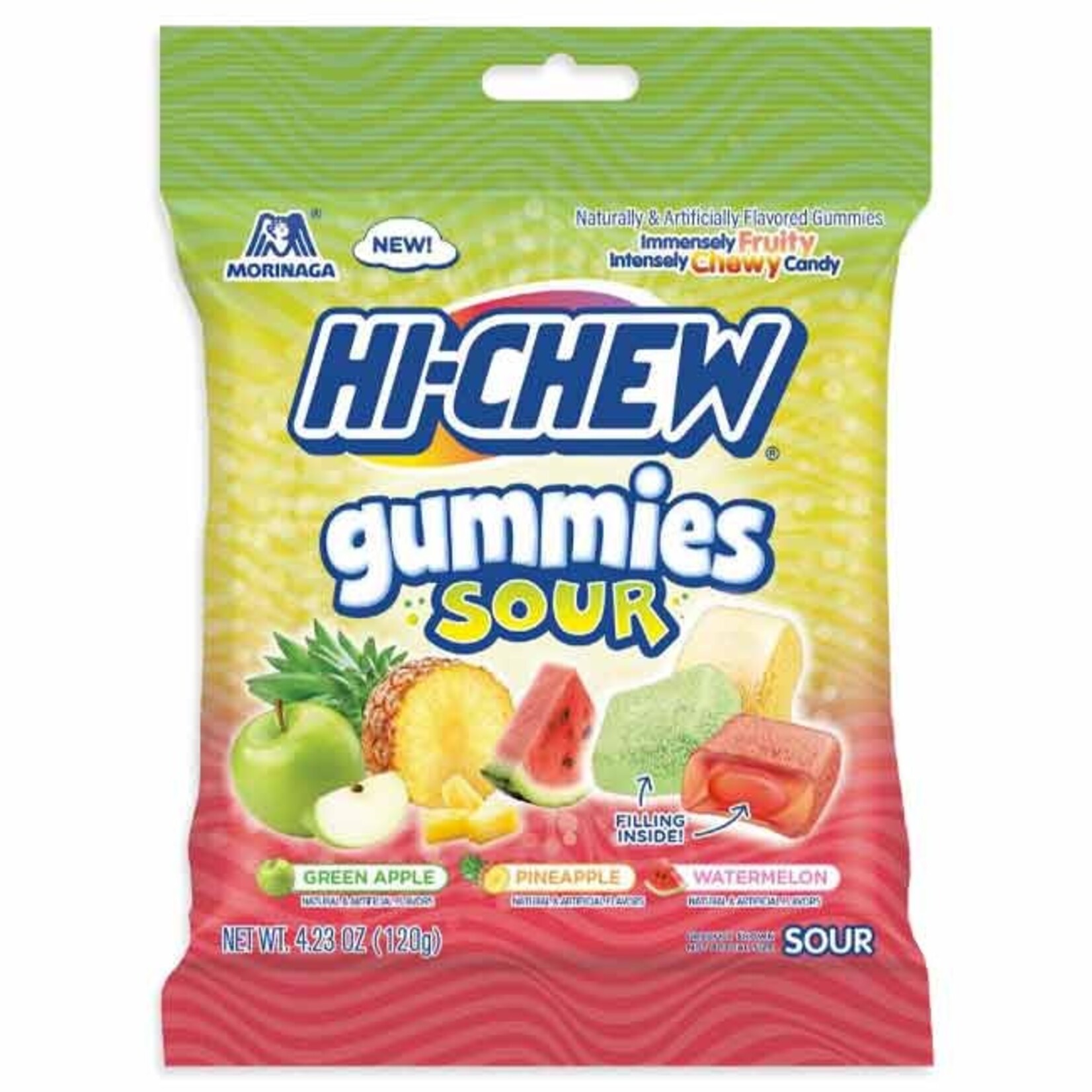 HI-CHEW PEG BAG - SOUR ORIG GUMMIES (GRN APPLPNAPPLWTRMLN)