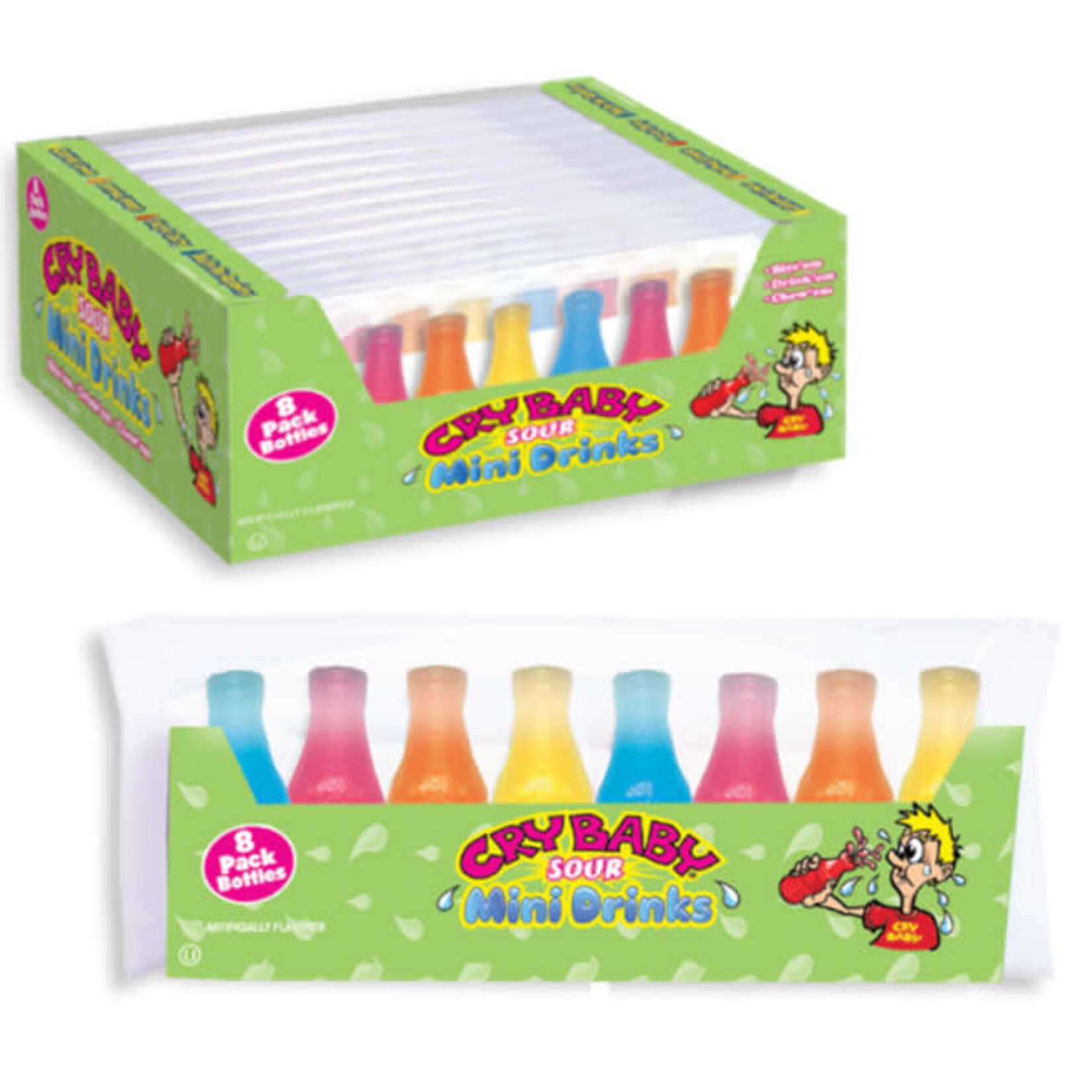 NIP-L-NIP SOUR WAX BOTTLES 8PK - CRY BABY