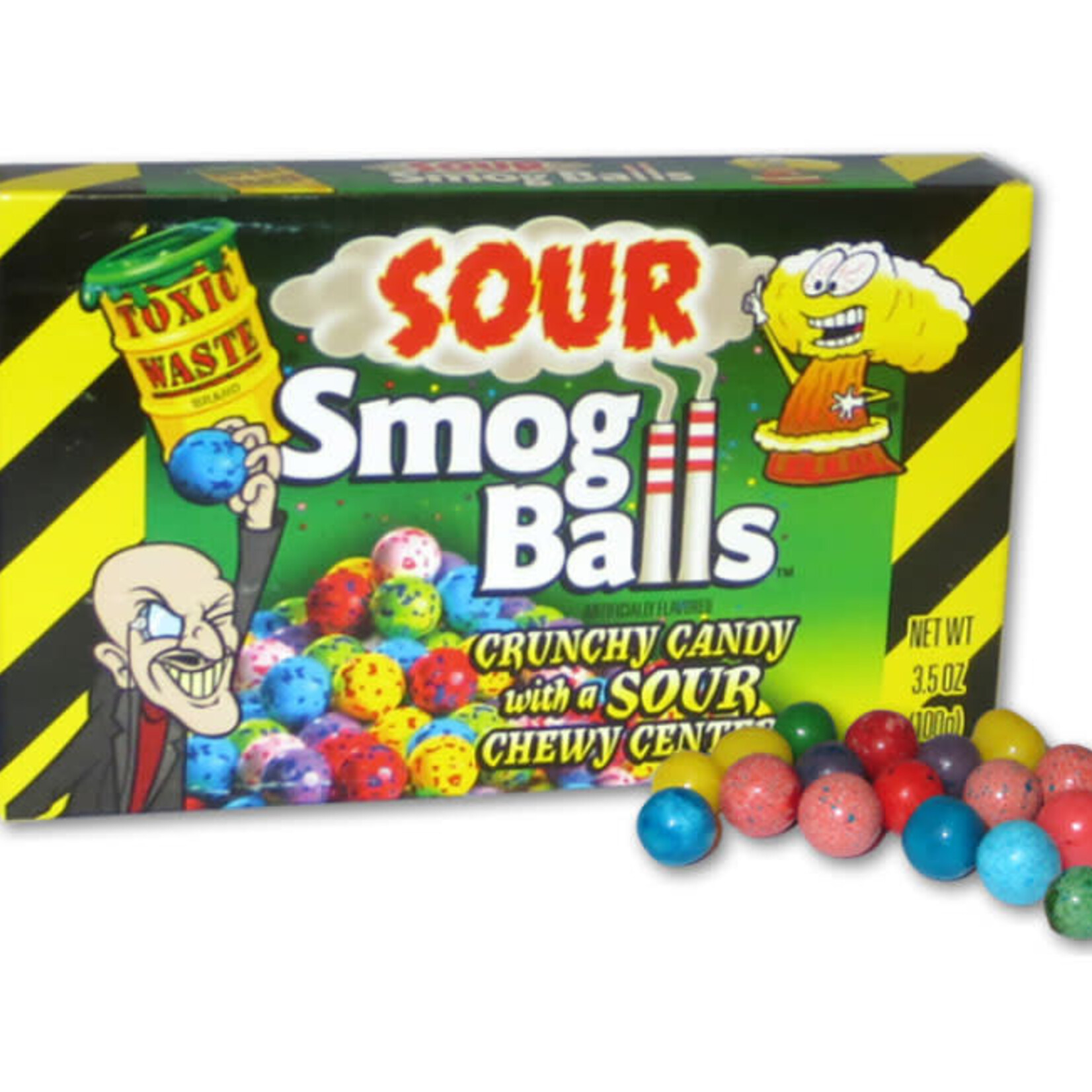 Redstone Candy Toxic Waste Sour Smog Balls Theater Box 3.5 OZ