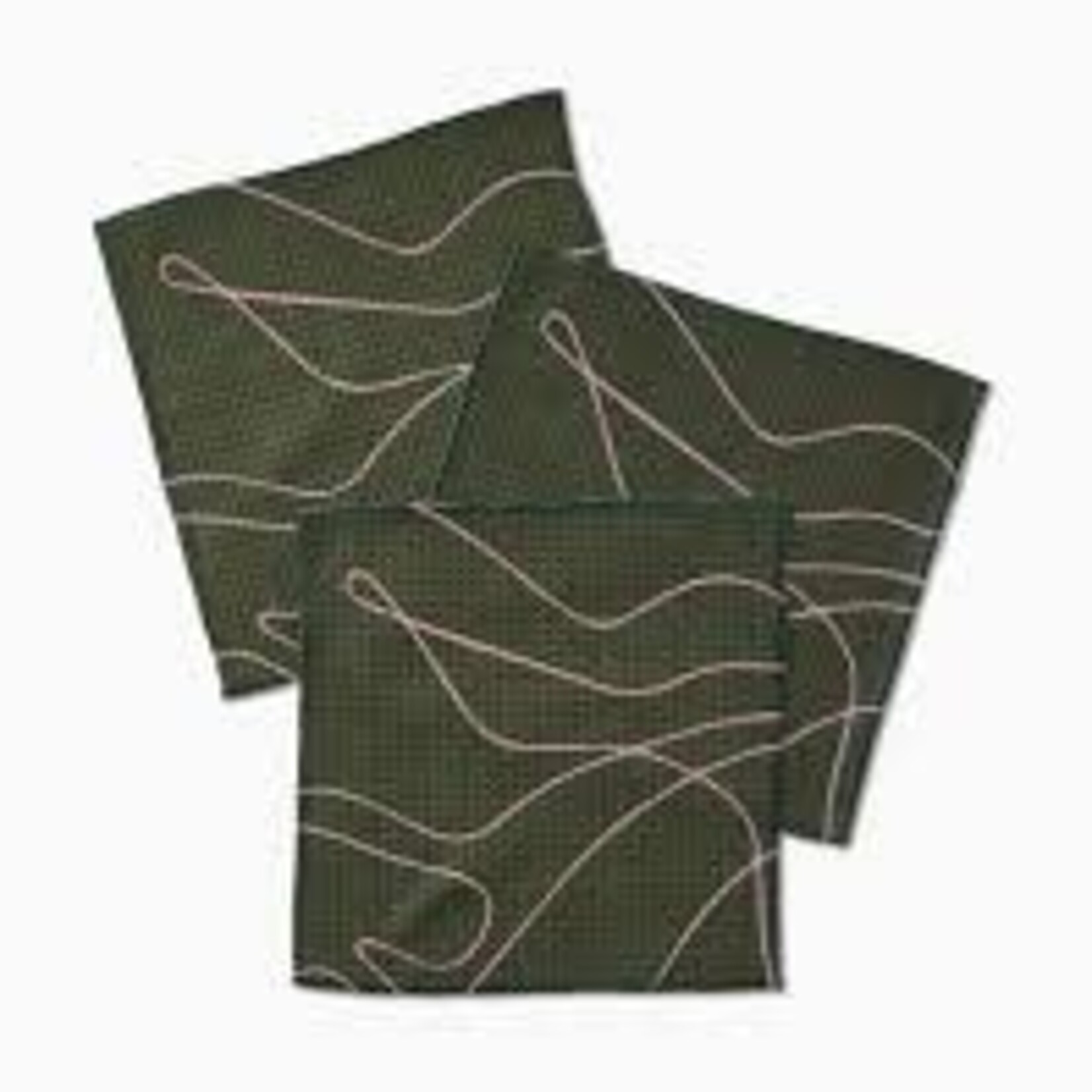 Geometry Luxe Washcloth Set - Olive Martini (Jon Ahlgren and Michelle Miskowitz Registry)
