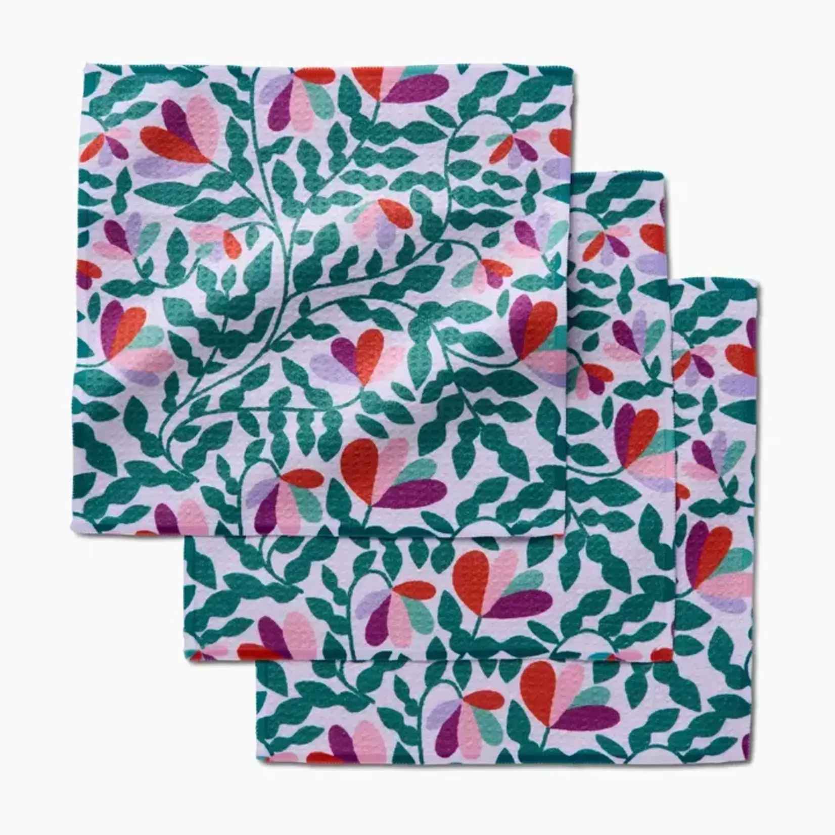 Geometry Geometry Spring Wavy Leaves Dishcloth Set