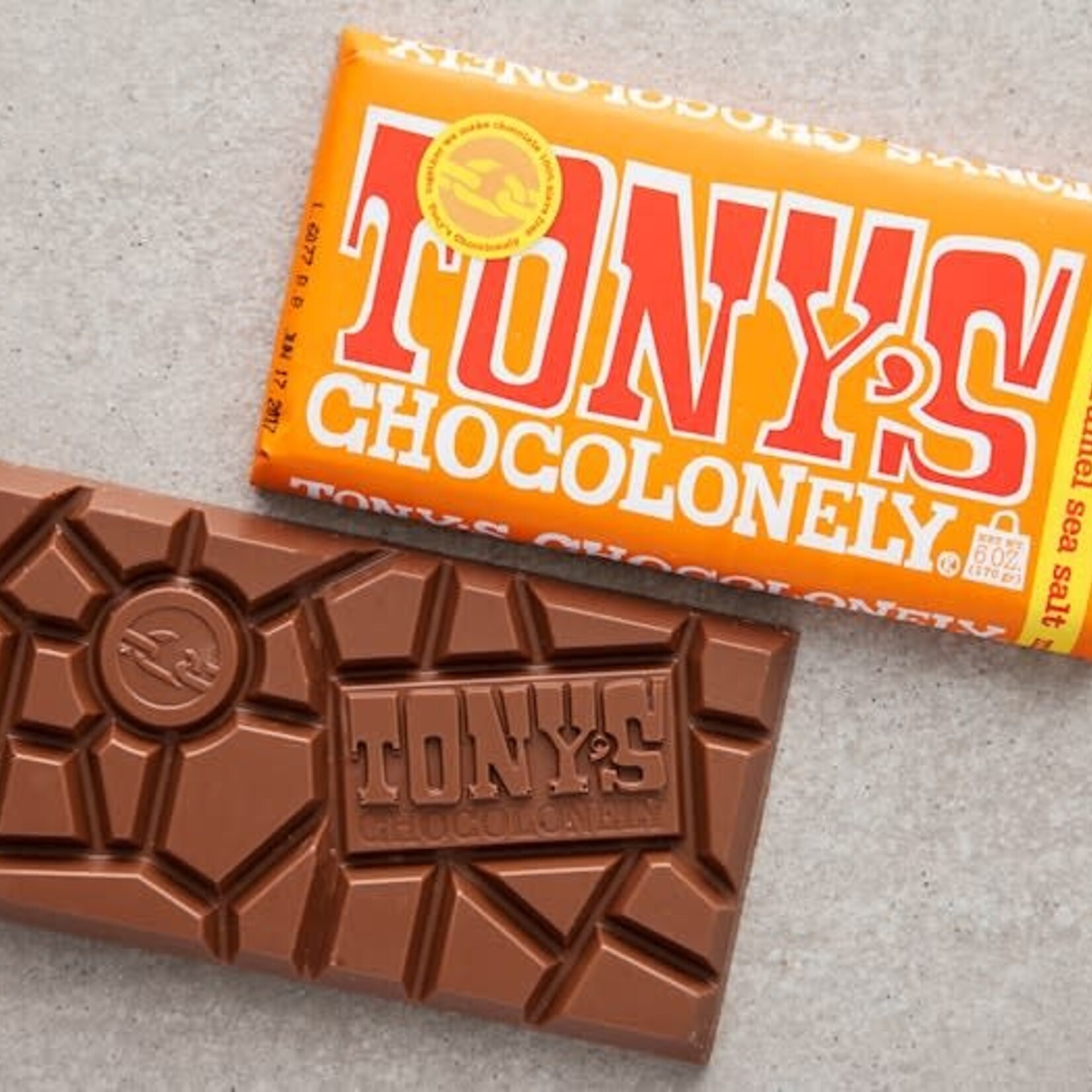 Tony's Chocolonely milk caramel sea salt 32%