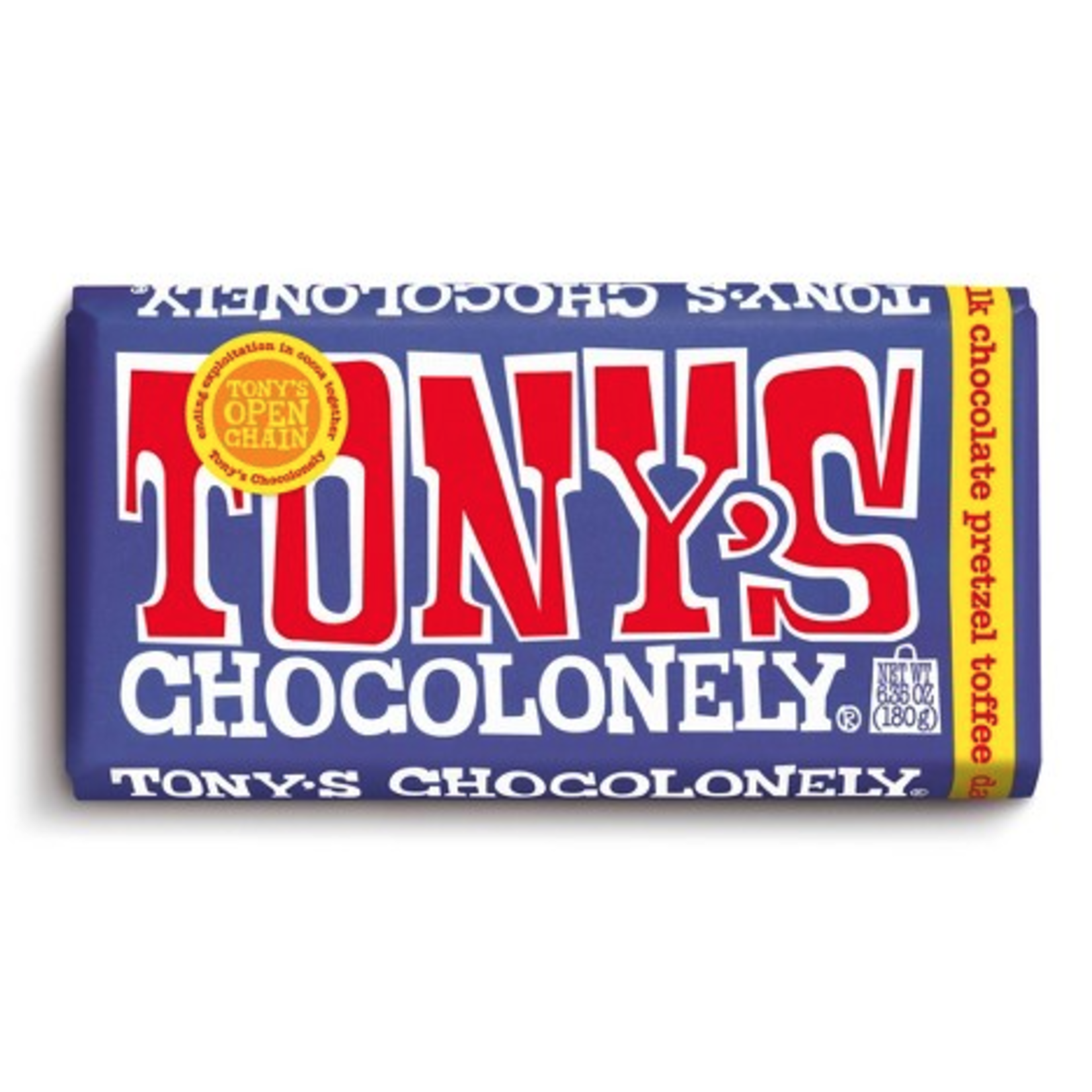 Tony's Chocolonely dark milk pretzel toffee 42%