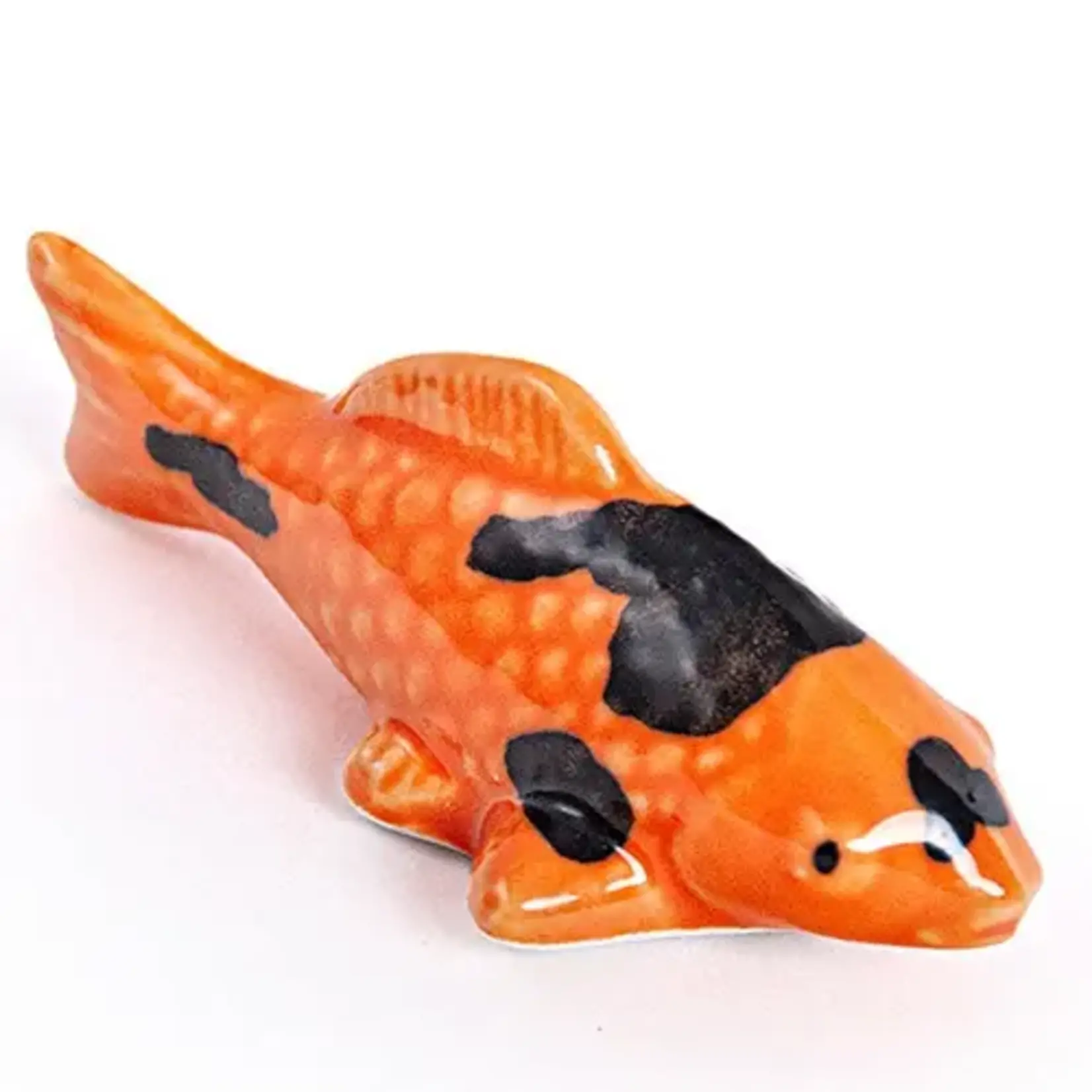 Urban Tokyo Japanese Koi Fish Porcelain Chopsticks Rest 2"L Ki Utsuri | Urban Tokyo