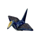 Urban Tokyo Origami Crane Porcelain Chopsticks Rest 2"L Seigaiha Navy | Urban Tokyo