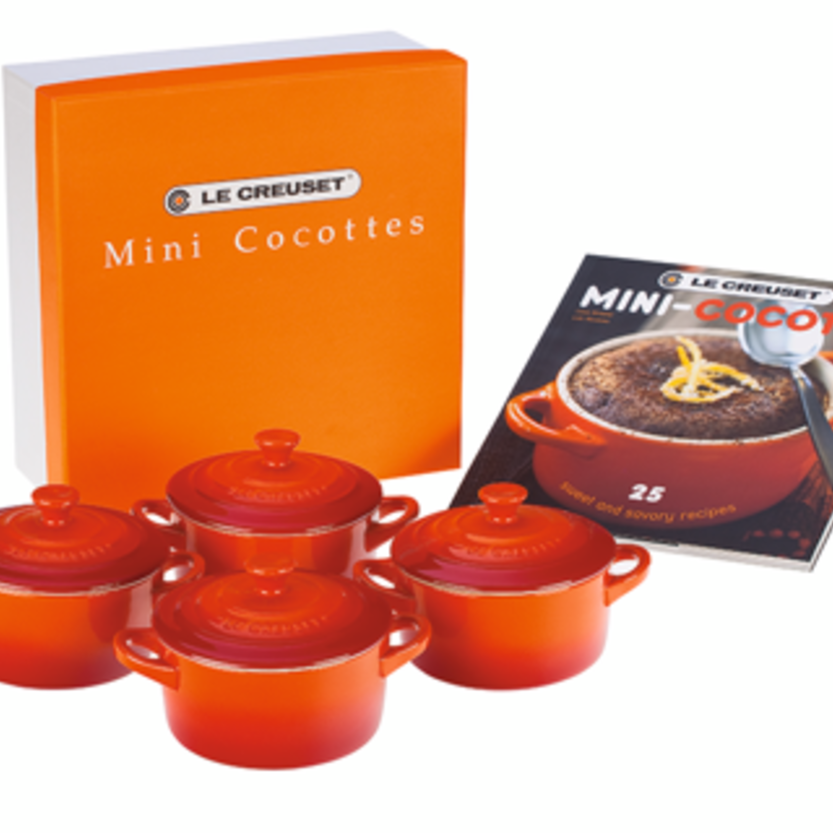 Le Creuset 5-Piece Mini Round Cocotte and Cookbook Set