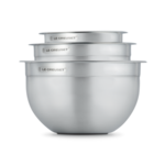Le Creuset Set of 3 Nested Mixing Bowls w/ Nonslip Silicone Base & Plastic Air Tight Lids - 1.6 qt., 3.2 qt. & 5.3 qt.