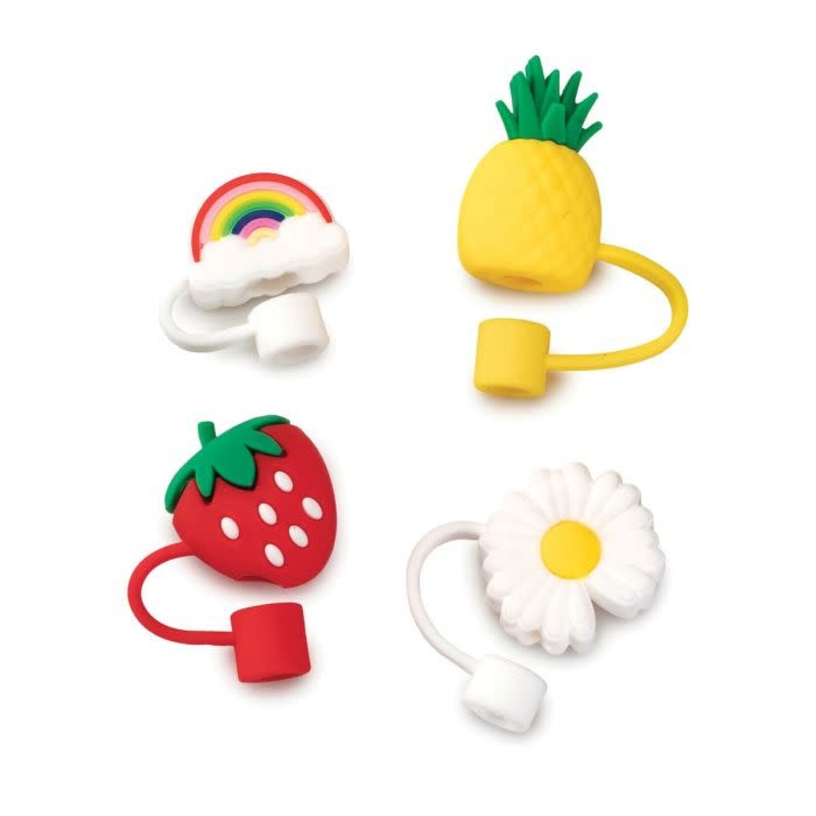 Harold Import Co. Joie Straw Caps, Fruit Design, Set of 4 | Harold Import Co.