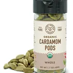 Pure Indian Foods Cardamom Green Whole Pods, Certified Organic | Pure Indian Foods