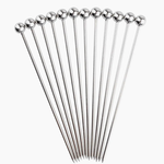 Tablecraft 4.25" Cocktail Picks, Set of 12, Stainless Steel