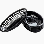 Tablecraft Oval Baskets, Black, Pack of 6