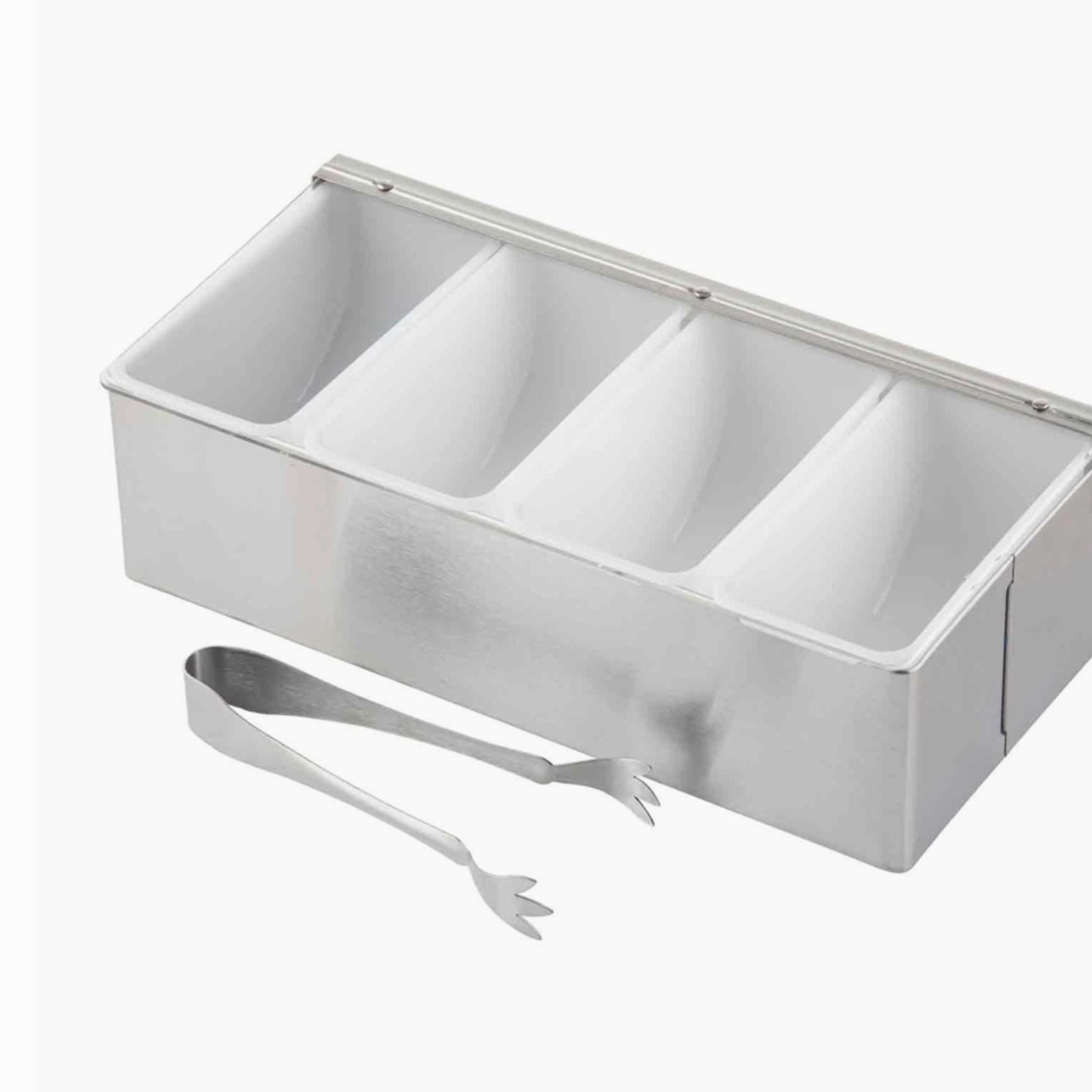 Tablecraft Bar Caddy, Includes: Holder, (4) Inserts & Tongs | Tablecraft