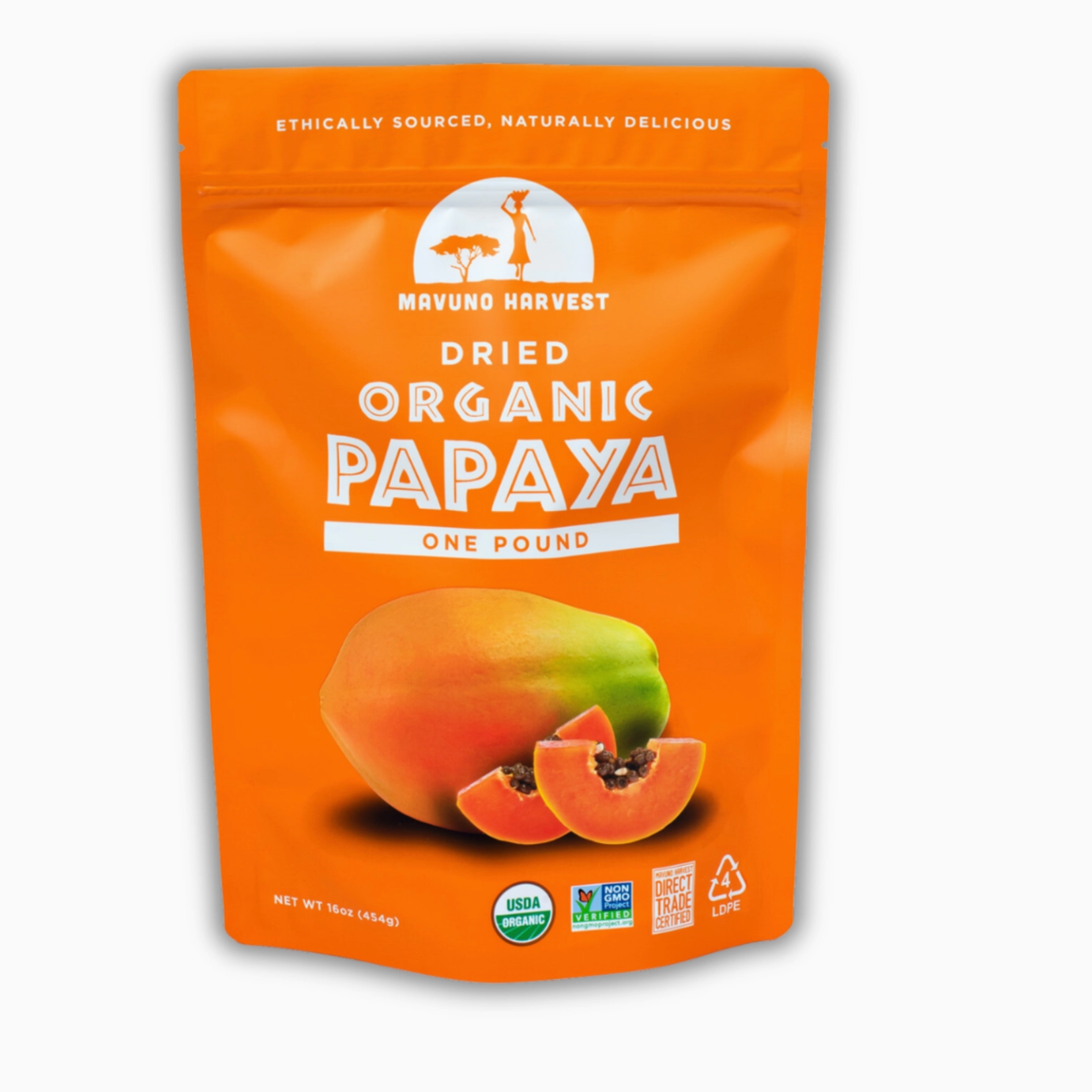 Mavuno Harvest Organics Organic Dried Papaya 3oz | Mavuno Harvest Organics