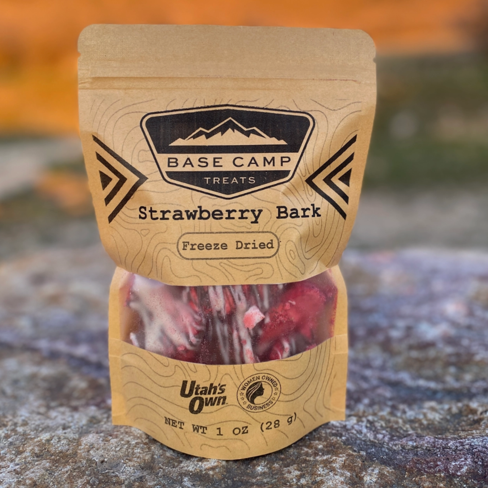Base Camp Treats Freeze Dried Strawberry Bark | Base Camp Treats