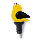 Gurgle Pot Chirpy Top Wine Pouring Spout, Yellow/Black | Gurgle Pot