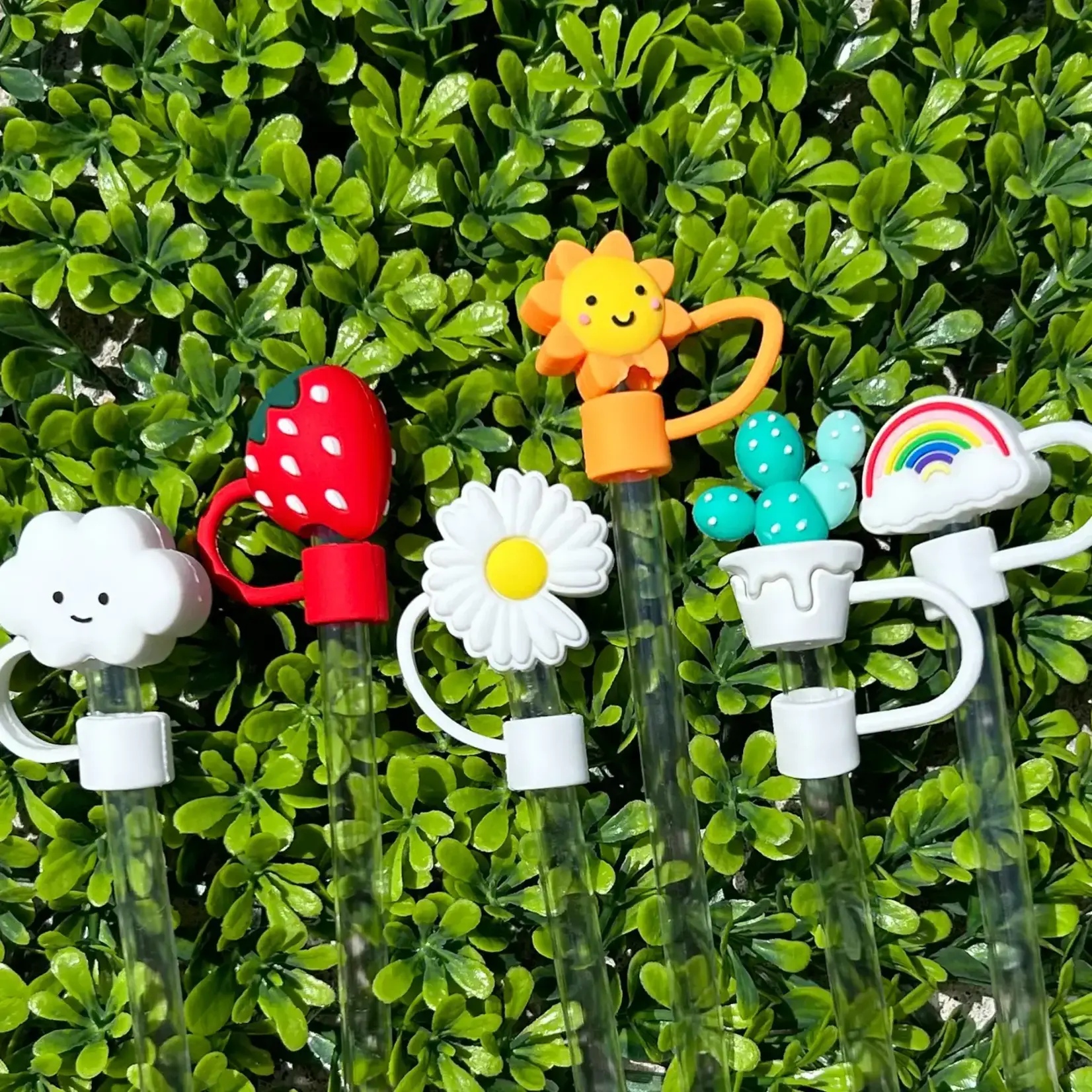 Summertime Sunshiney Days Straw Toppers Set of 6 | Jillian Ink