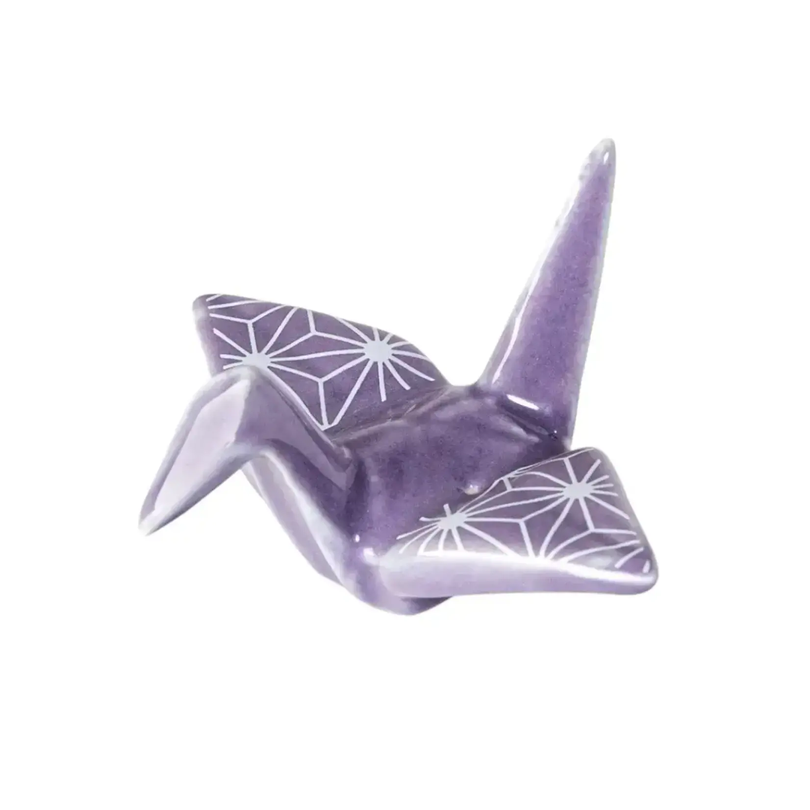 Urban Tokyo Origami Crane Porcelain Chopsticks Rest 2"L Asanoha Purple (12/288)