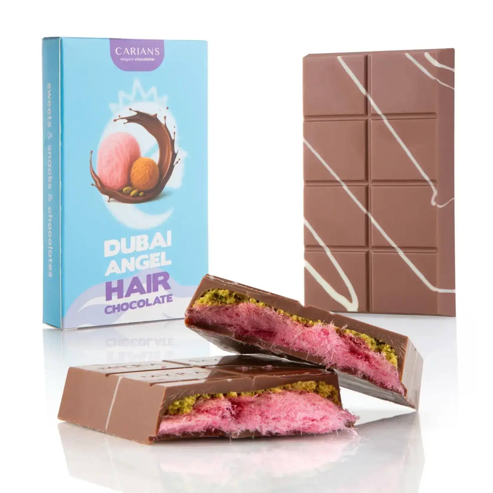 Angel Hair Dubai Chocolate Bar - Pink Cotton Candy