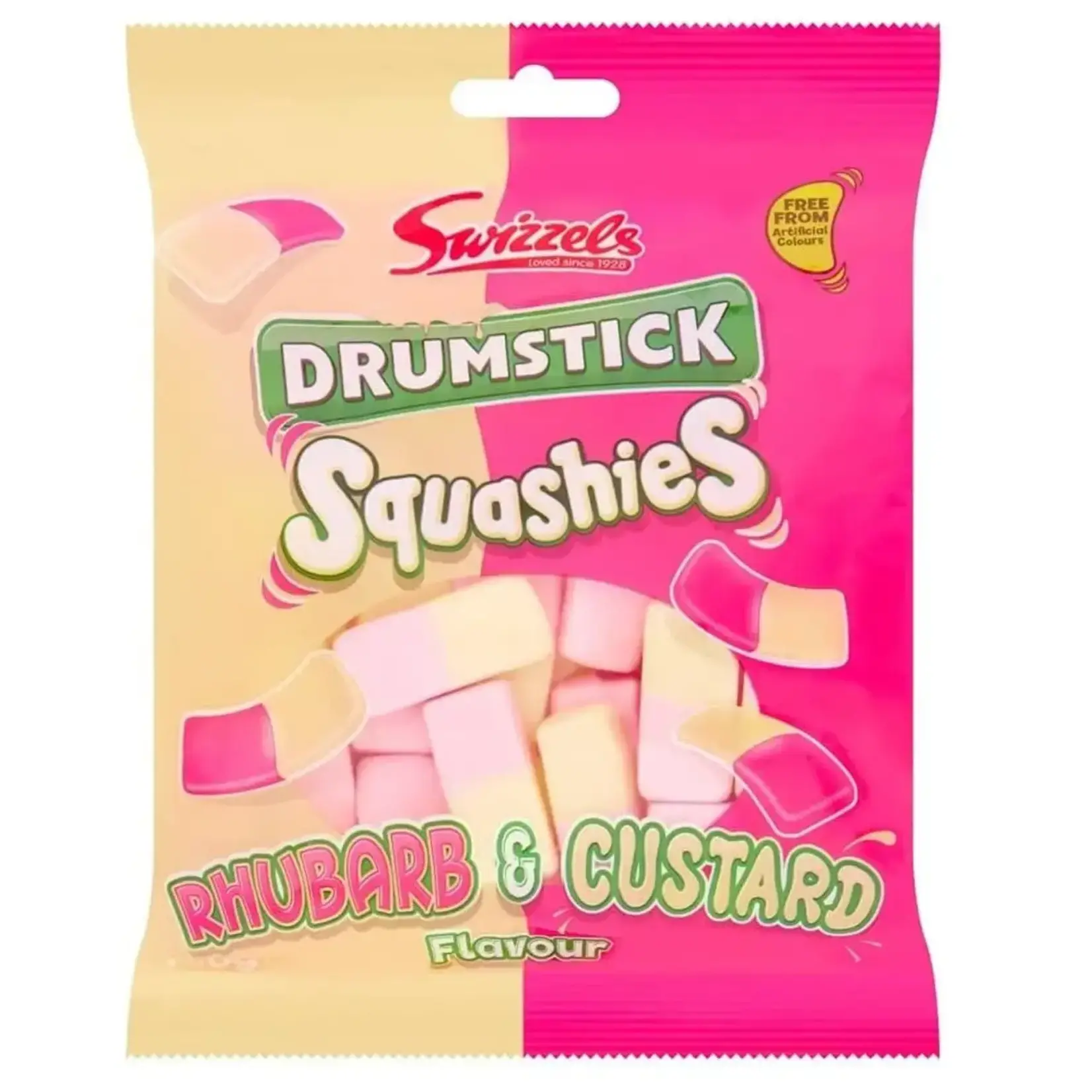 Global Bite Co Swizzels Drumstick Squashies Rhubarb & Custard 120g (UK)