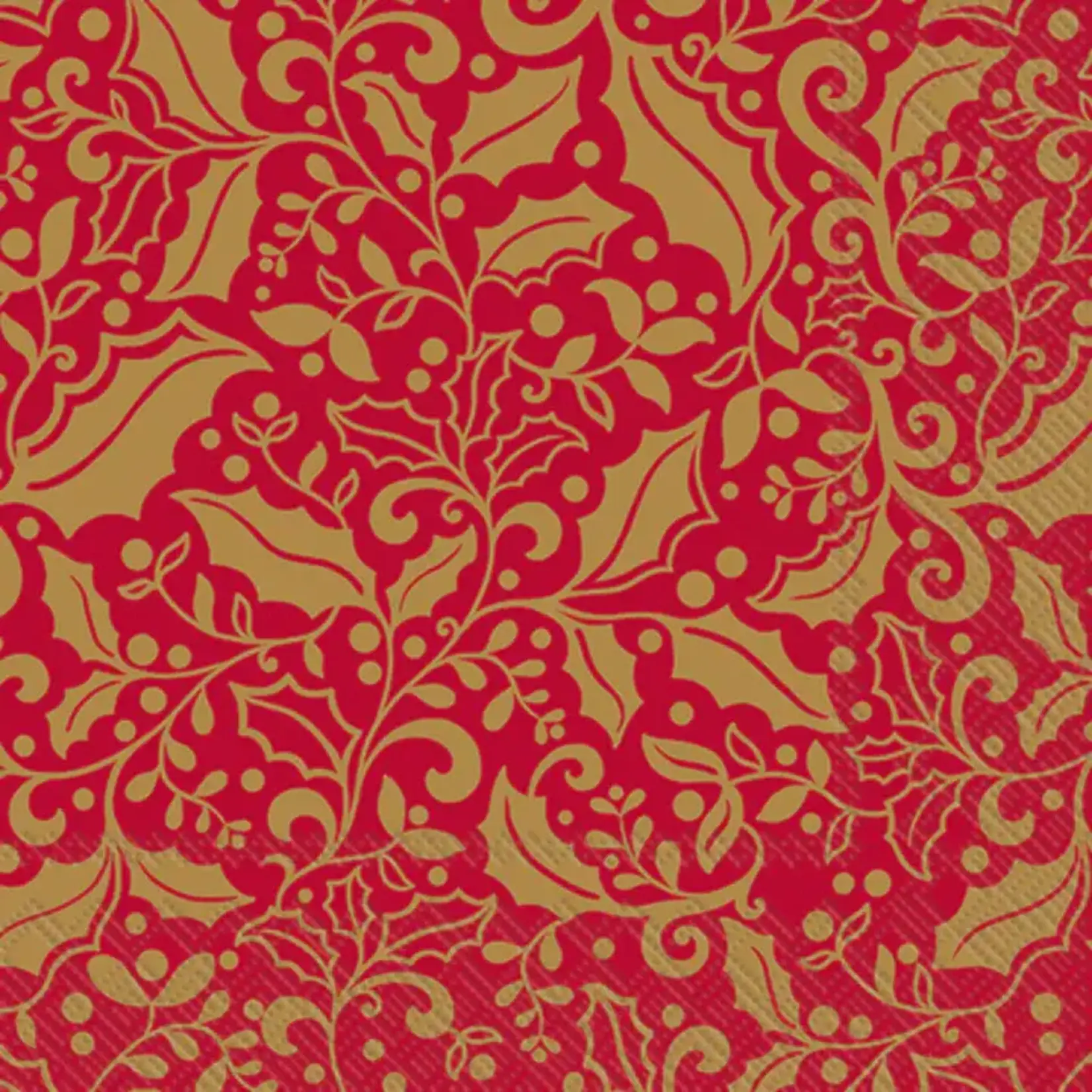 Boston International Luncheon Napkin, Christmas Sparkle Red Gold | Boston International
