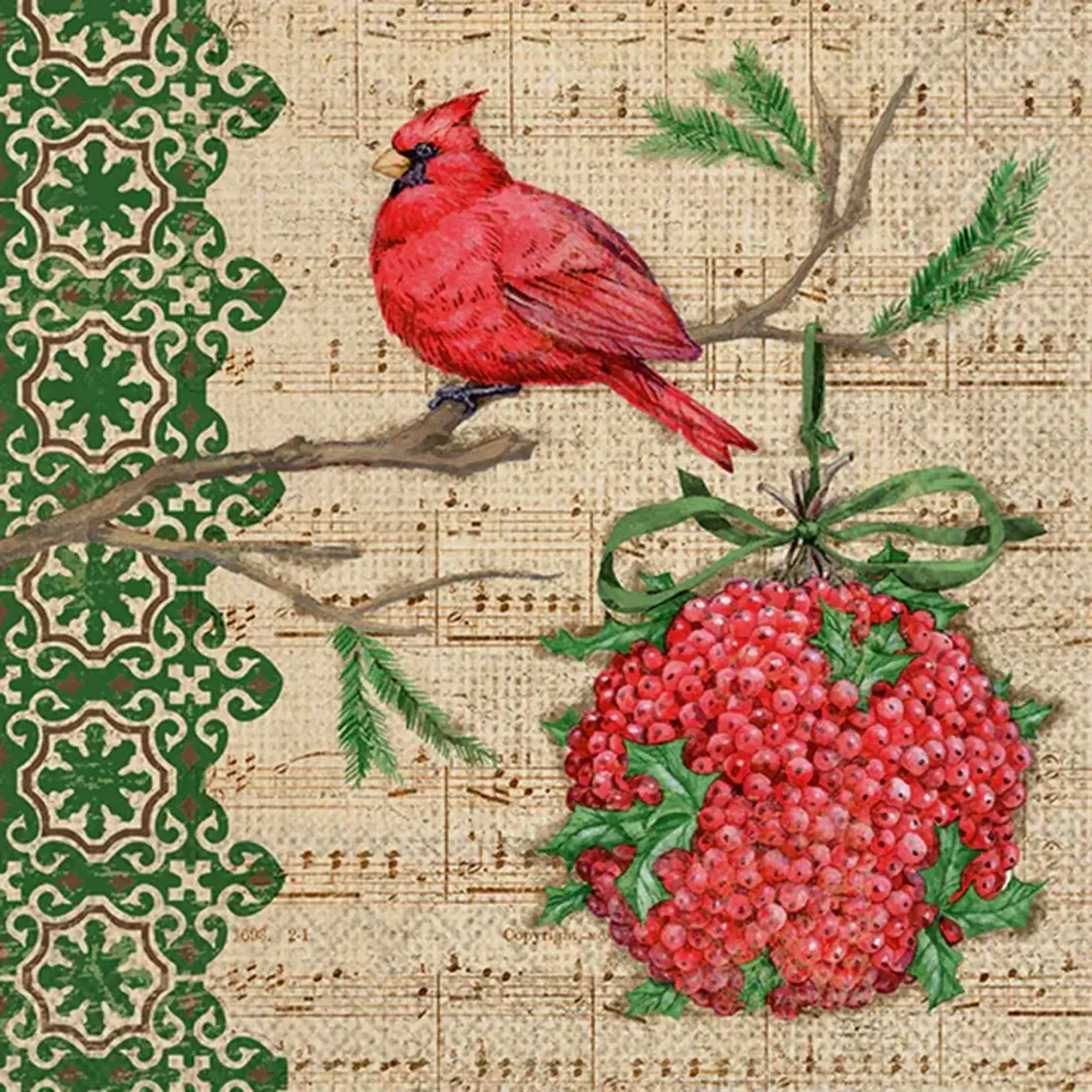 Boston International Luncheon Napkin, Burlap Christmas | Boston International