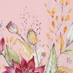 Boston International Guest Napkin, Autumn Meadow Pink | Boston International