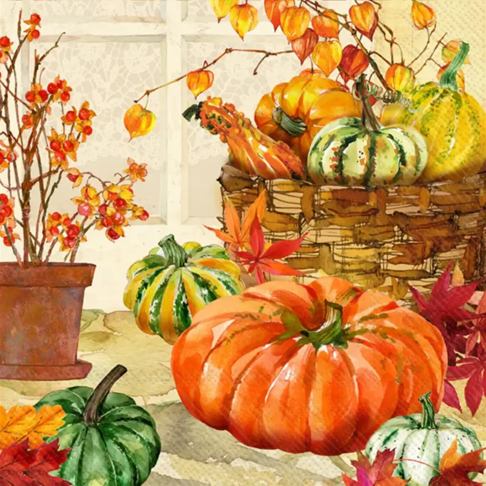 Boston International Cocktail Napkin, Heirloom Pumpkins | Boston International
