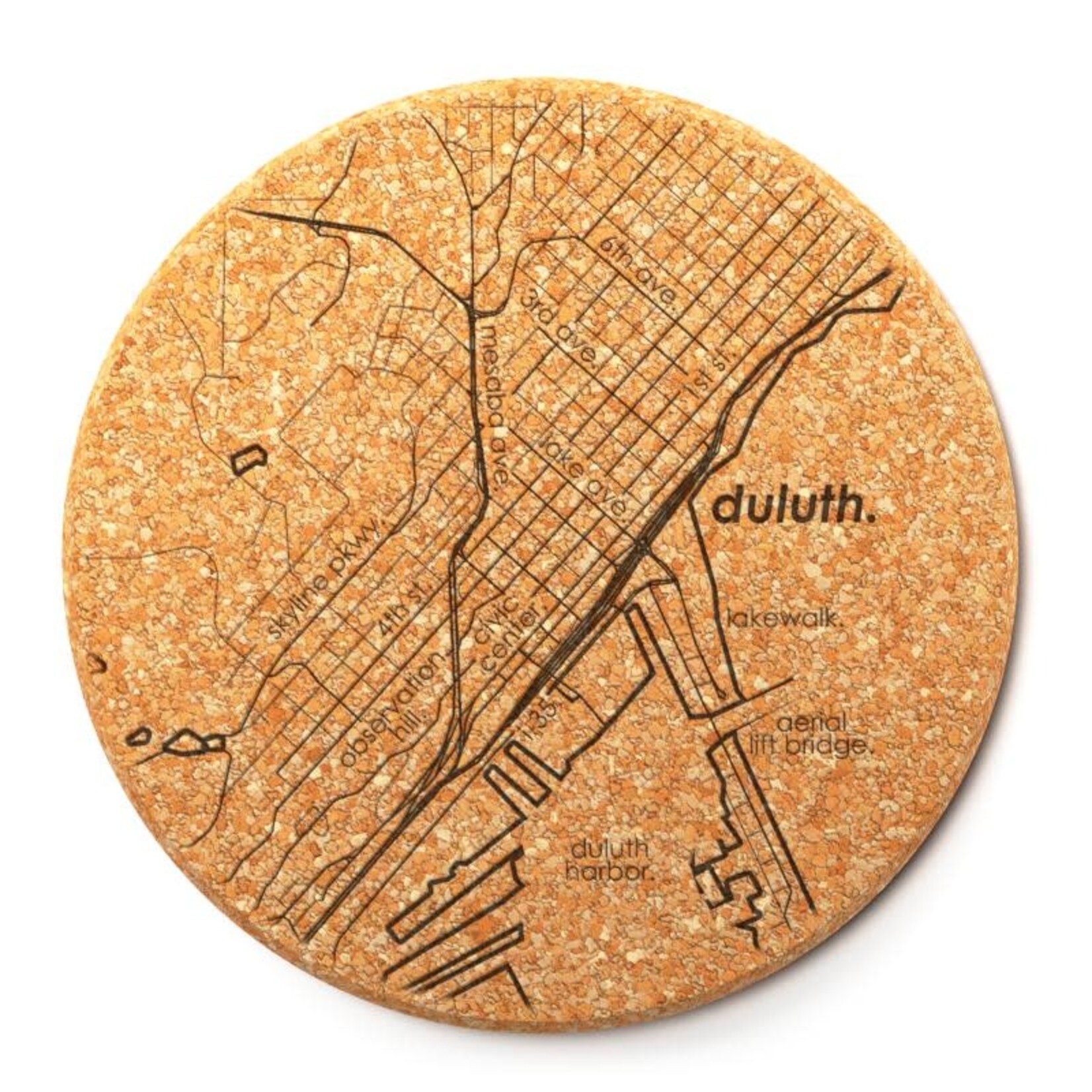 Well Told Duluth Map Cork Coaster (single) | Well Told