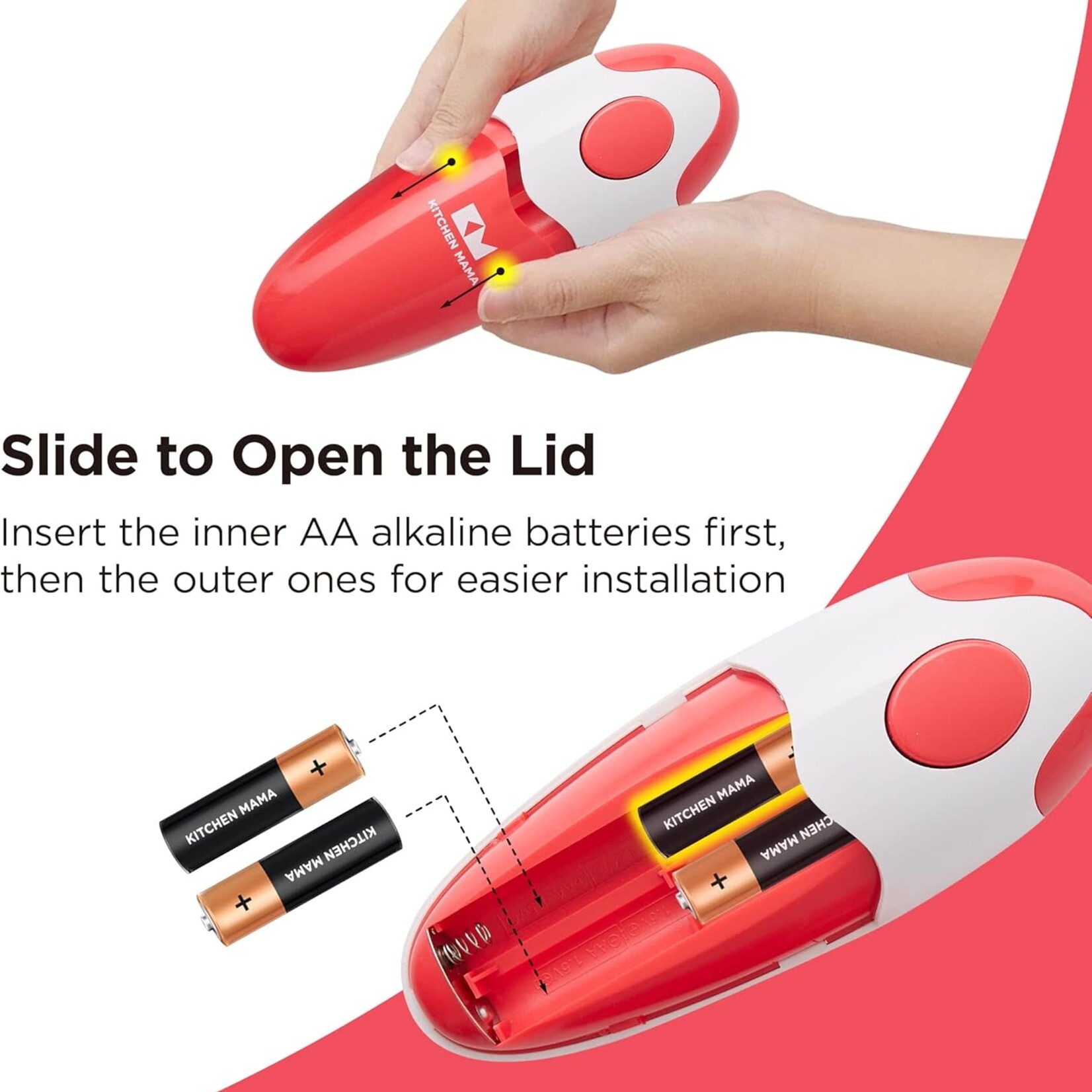 Kitchen Mama Auto Electric Can Opener - Red | Kitchen Mama