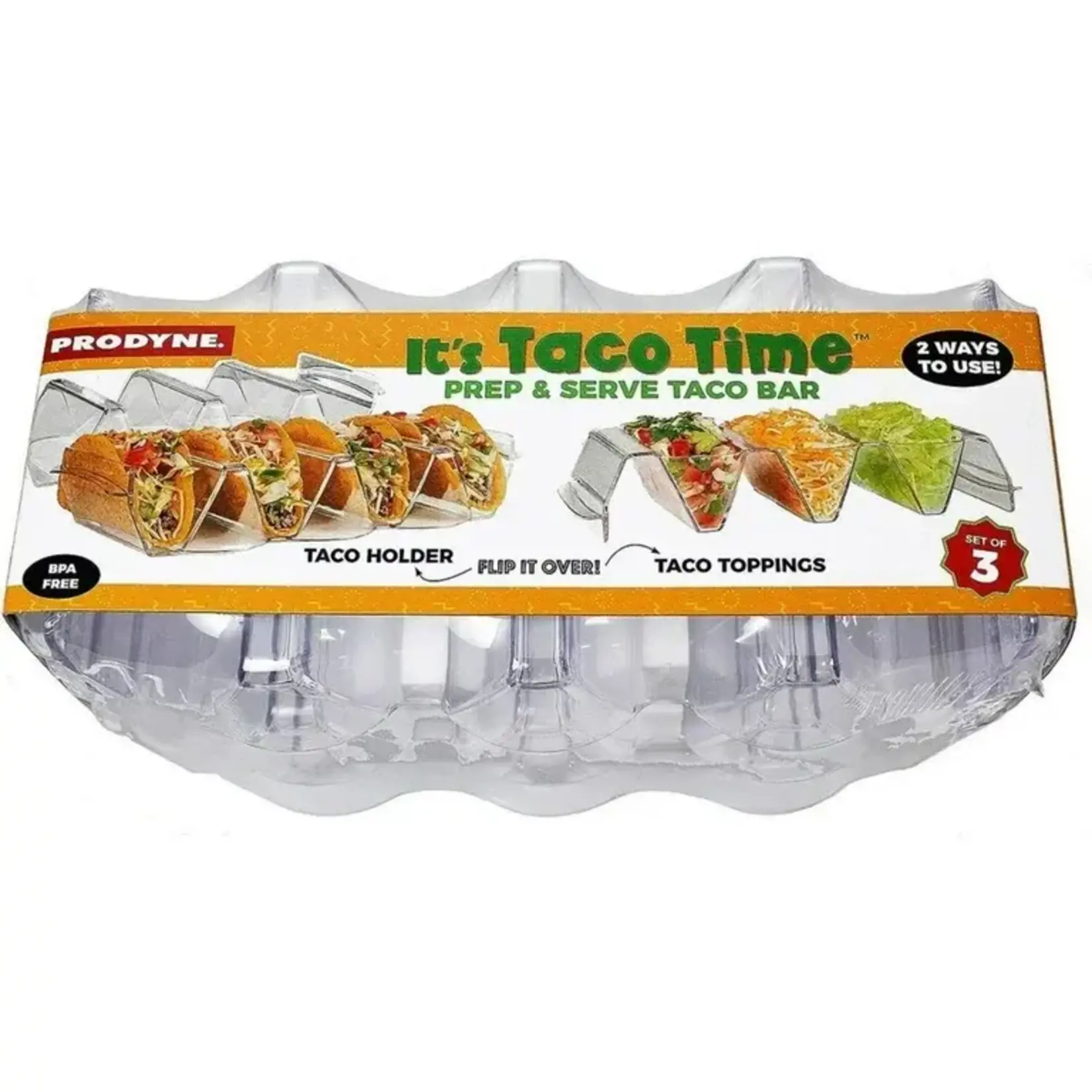 Prodyne It's TACO TIME Prep & Serve Taco Bar, Set/3 | Prodyne