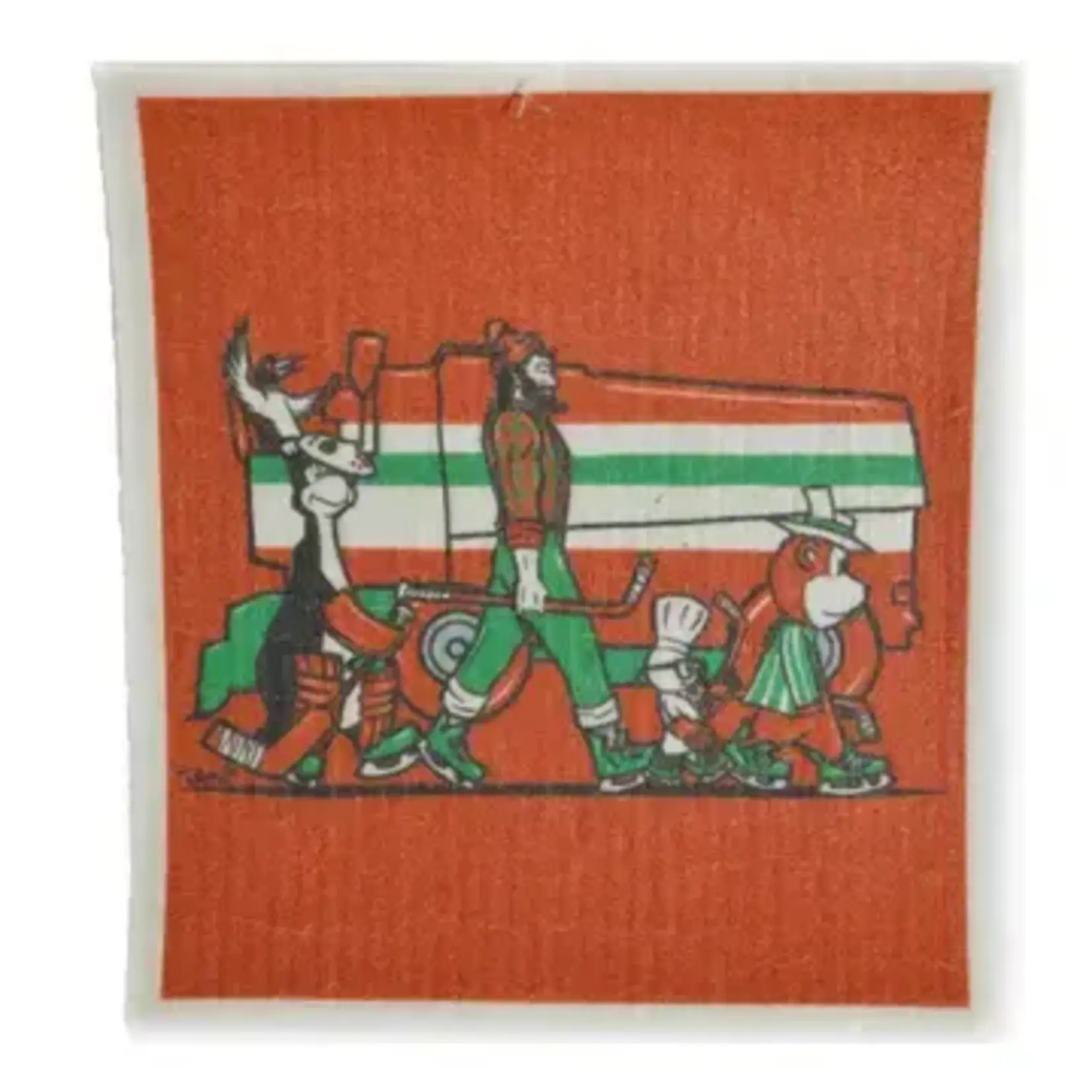 Adam Turman Artwork MN Abbey Road Hockey Swedish Dishcloth | Adam Turman Artwork