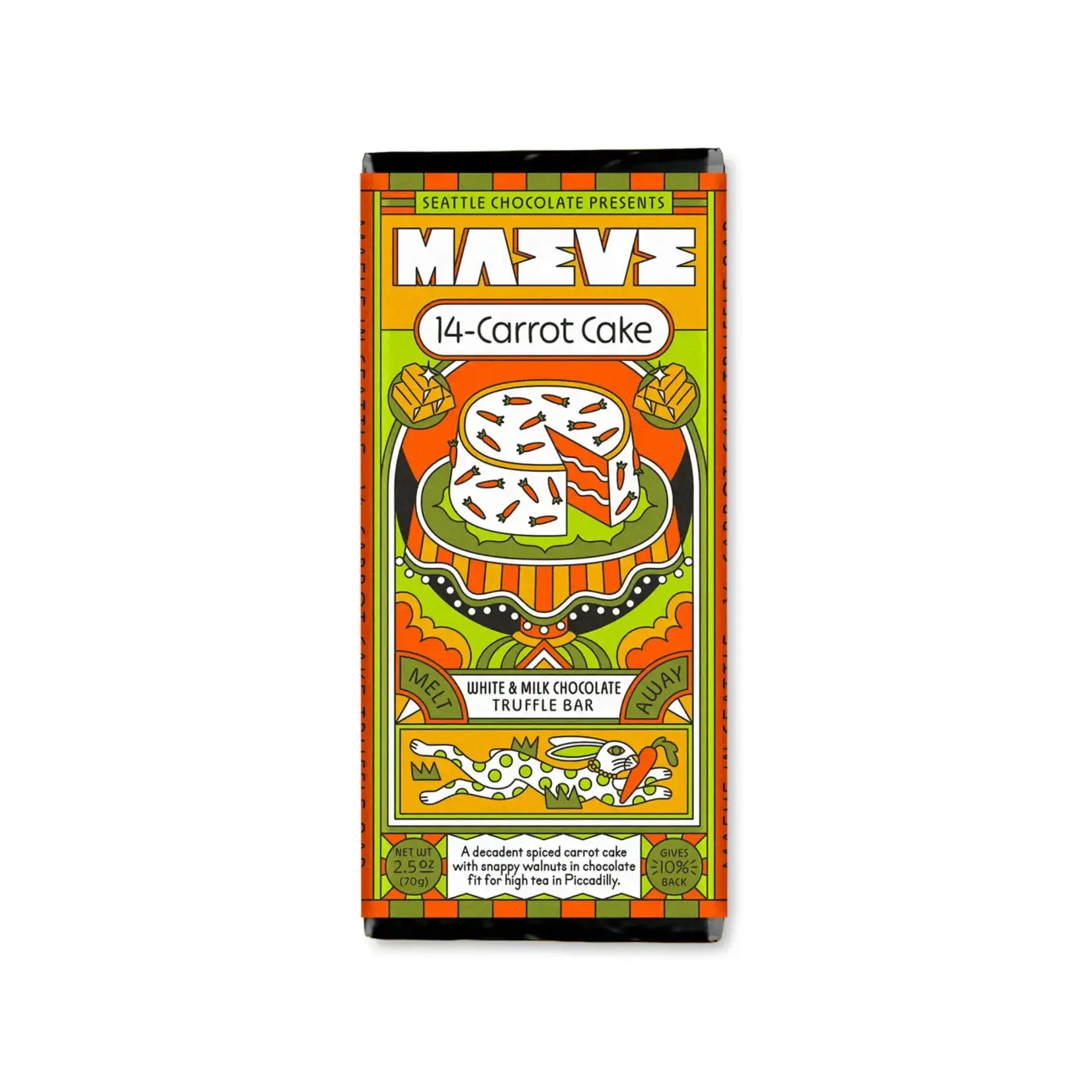 Seattle Chocolate Presents Maeve 14-Carrot Cake Truffle Bar | Seattle Chocolate Presents Maeve