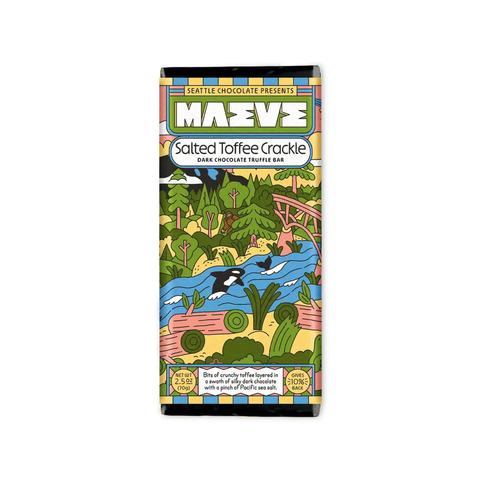 Seattle Chocolate Presents Maeve Salted Toffee Crackle Truffle Bar | Seattle Chocolate Presents Maeve