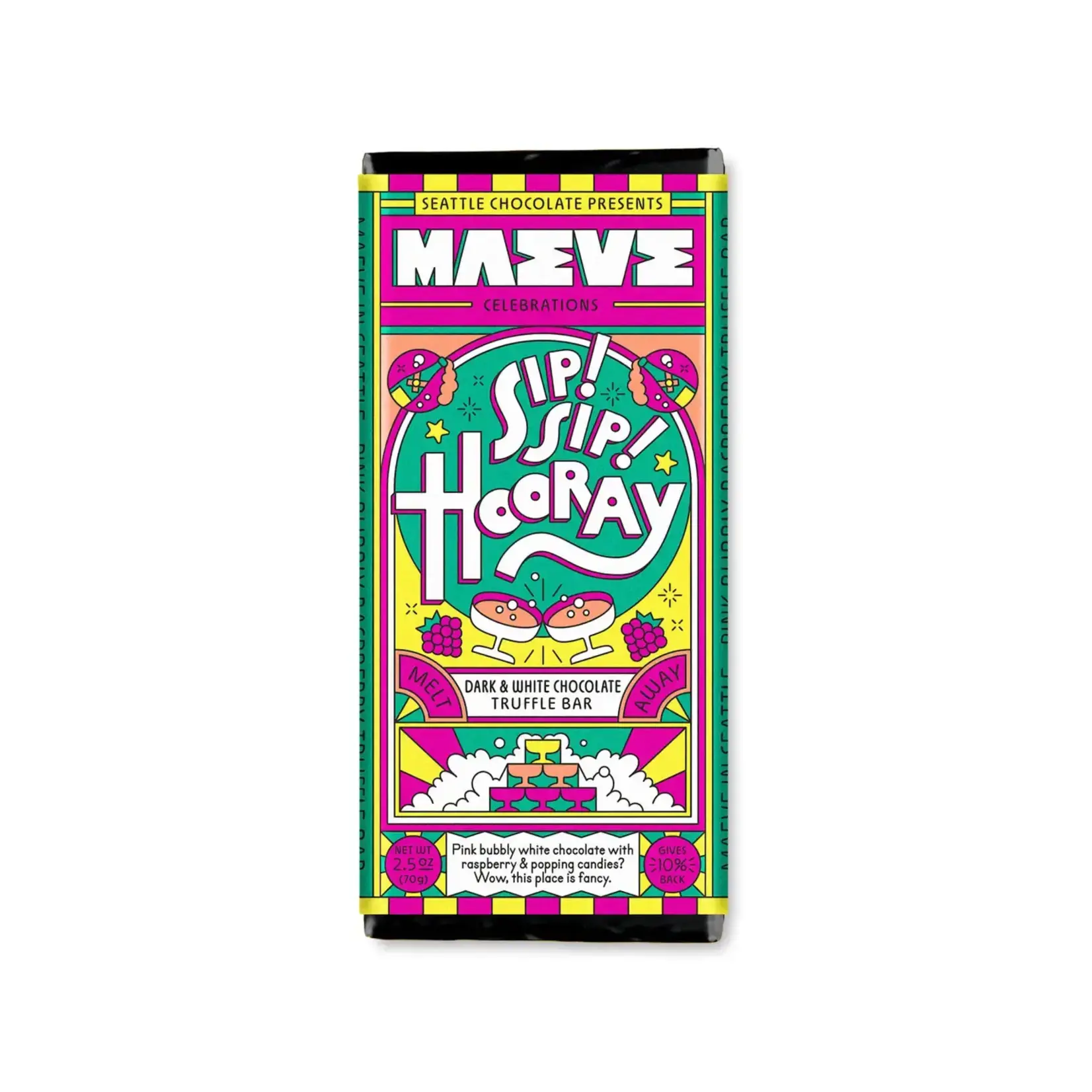 Seattle Chocolate Presents Maeve Sip Sip Hooray Truffle Bar | Seattle Chocolate Presents Maeve