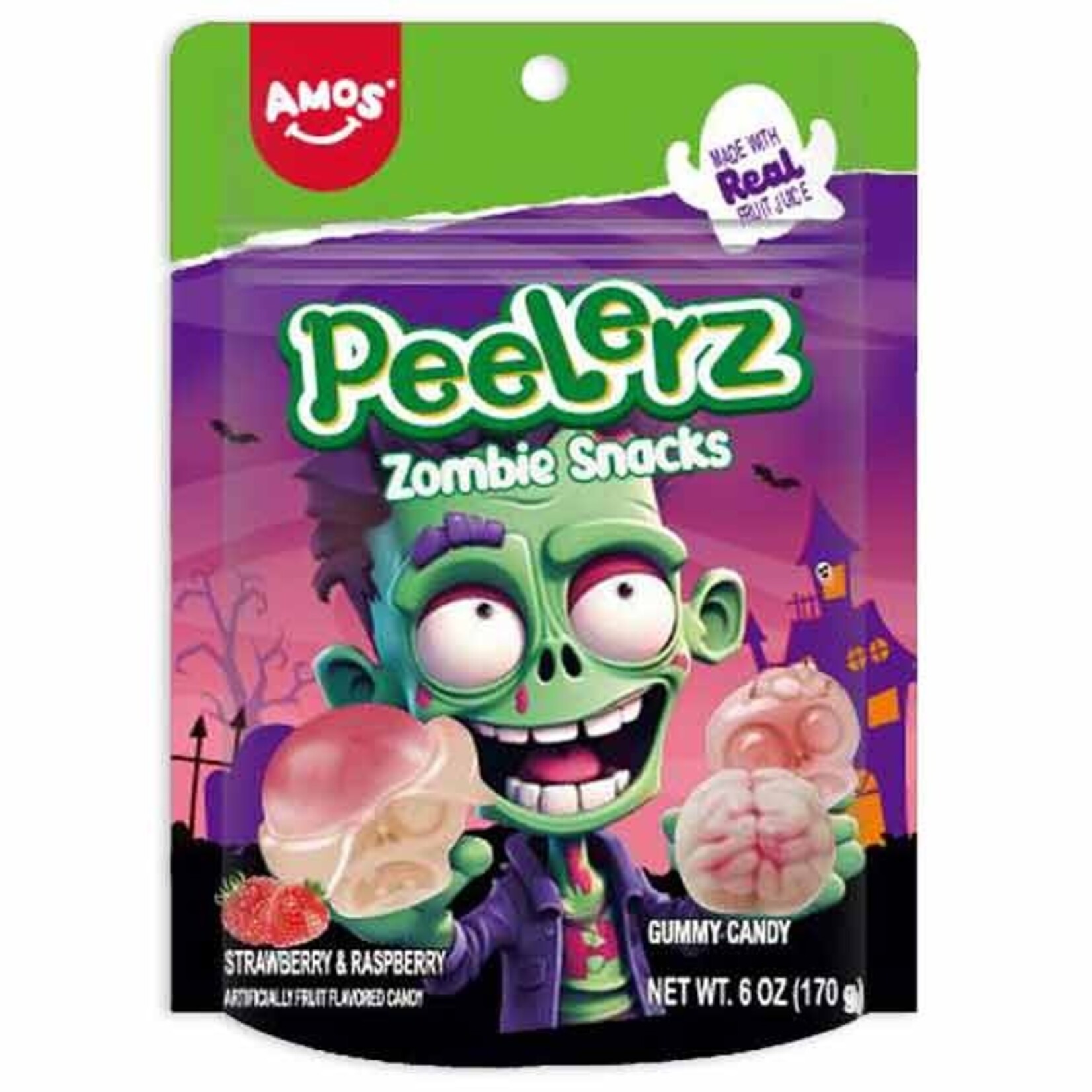 Redstone Candy AMOS PEELERZ GUMMY ZOMBIE PEG BAG (STRAWBERRY & RASPBERRY)